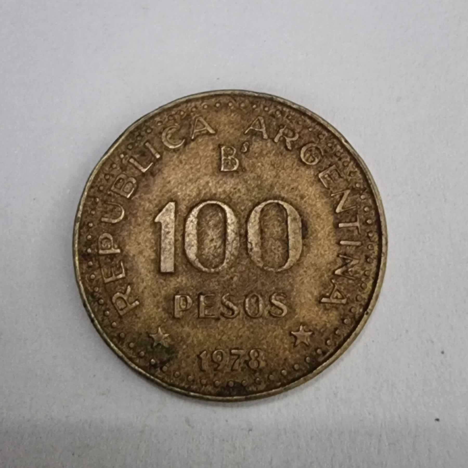 Reverso de 100 Pesos, 1978, Argentina