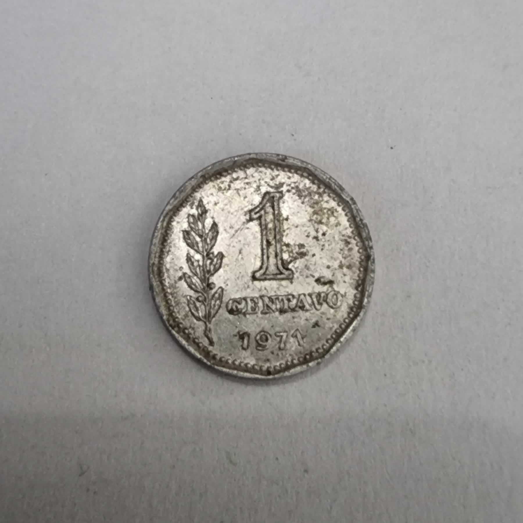 Reverso de 1 Centavo, 1971, Argentina
