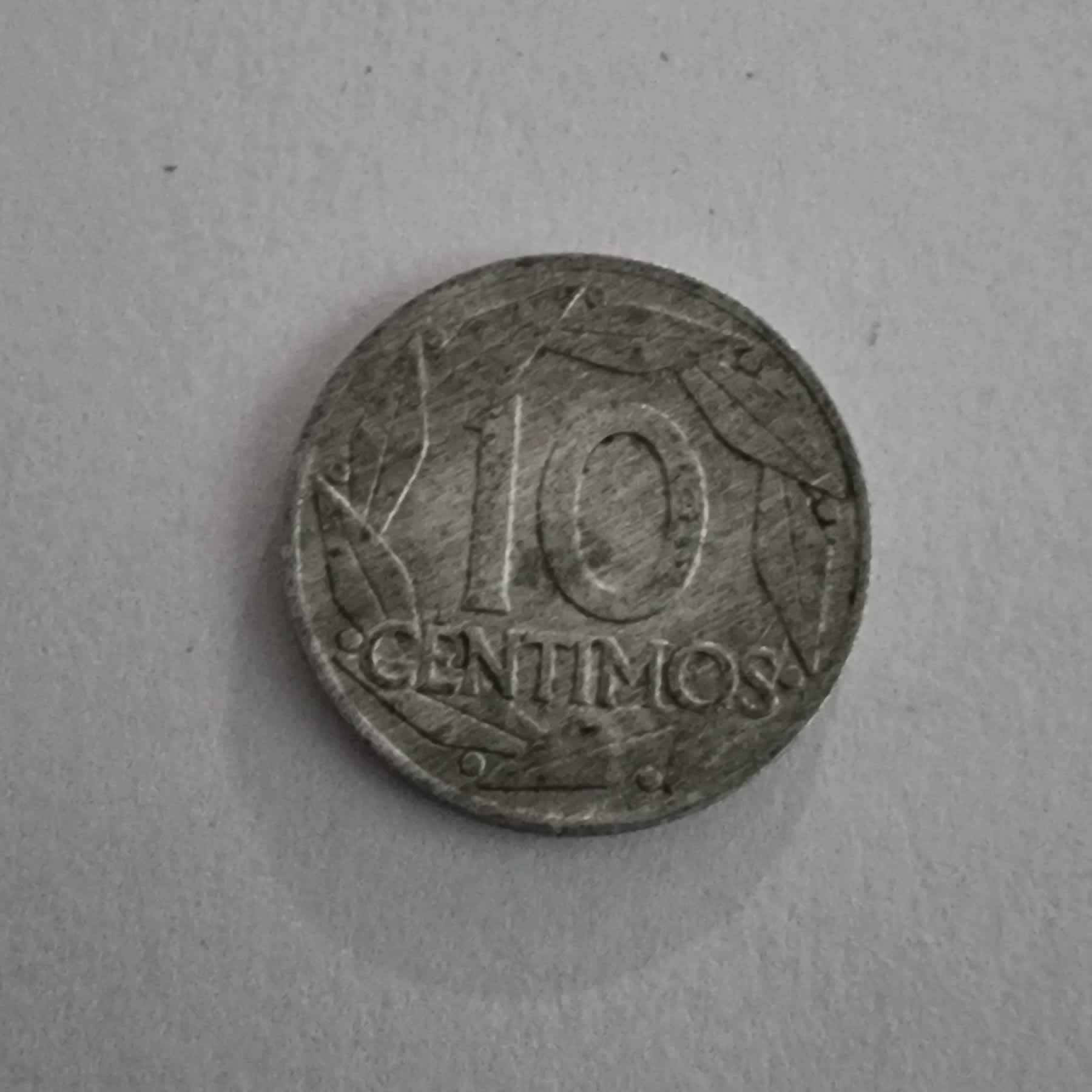 Reverso de 10 Céntimos, 1959, España · Imperio