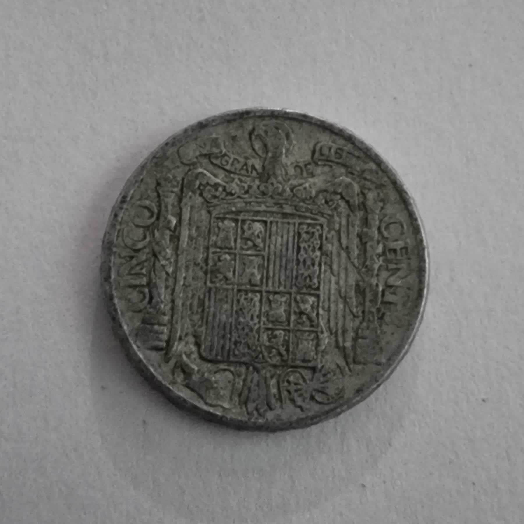 Reverso de 5 Cents, 1945