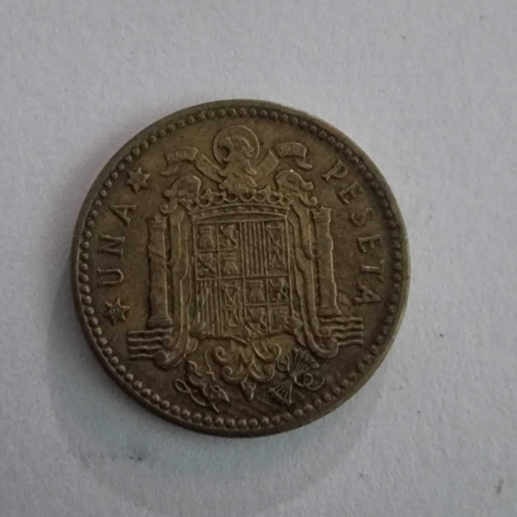 Reverso de 1 Peseta, 1953 (No identificado), España · Imperio