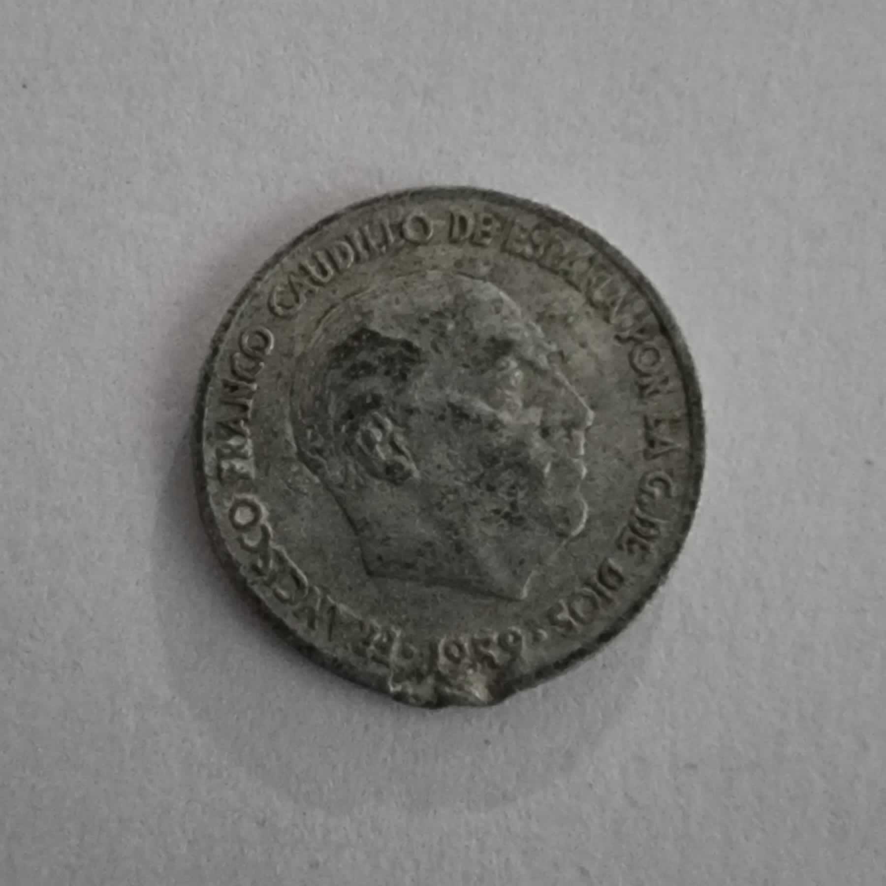 Anverso de 10 Céntimos, 1959, España · Imperio