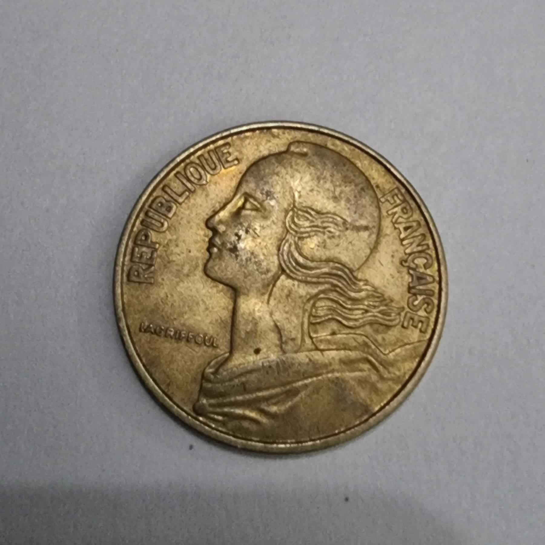Anverso de 20 Centimes, 1964, Francia · 5ta República