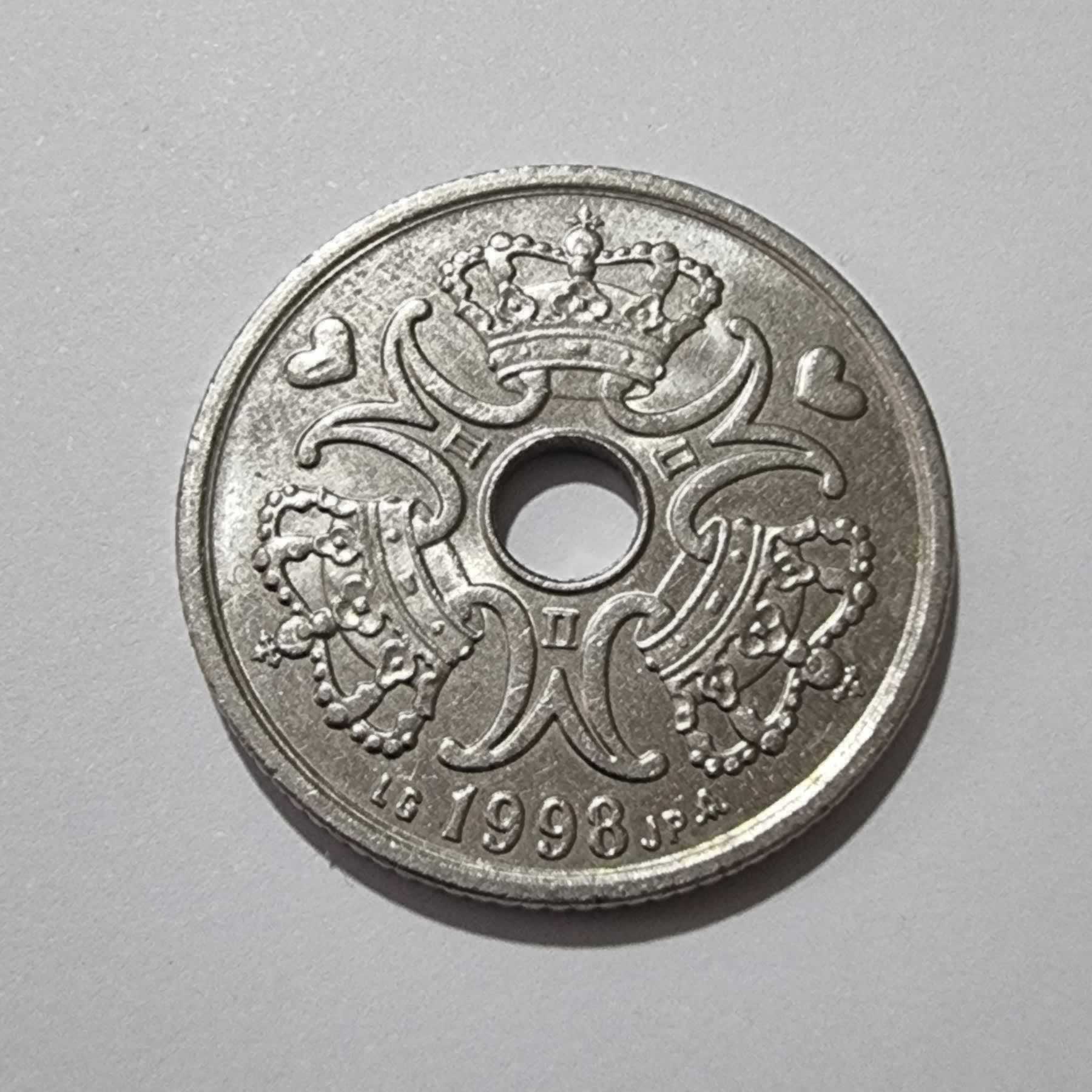 Anverso de 5 Kroner, 1998 LG;JP A