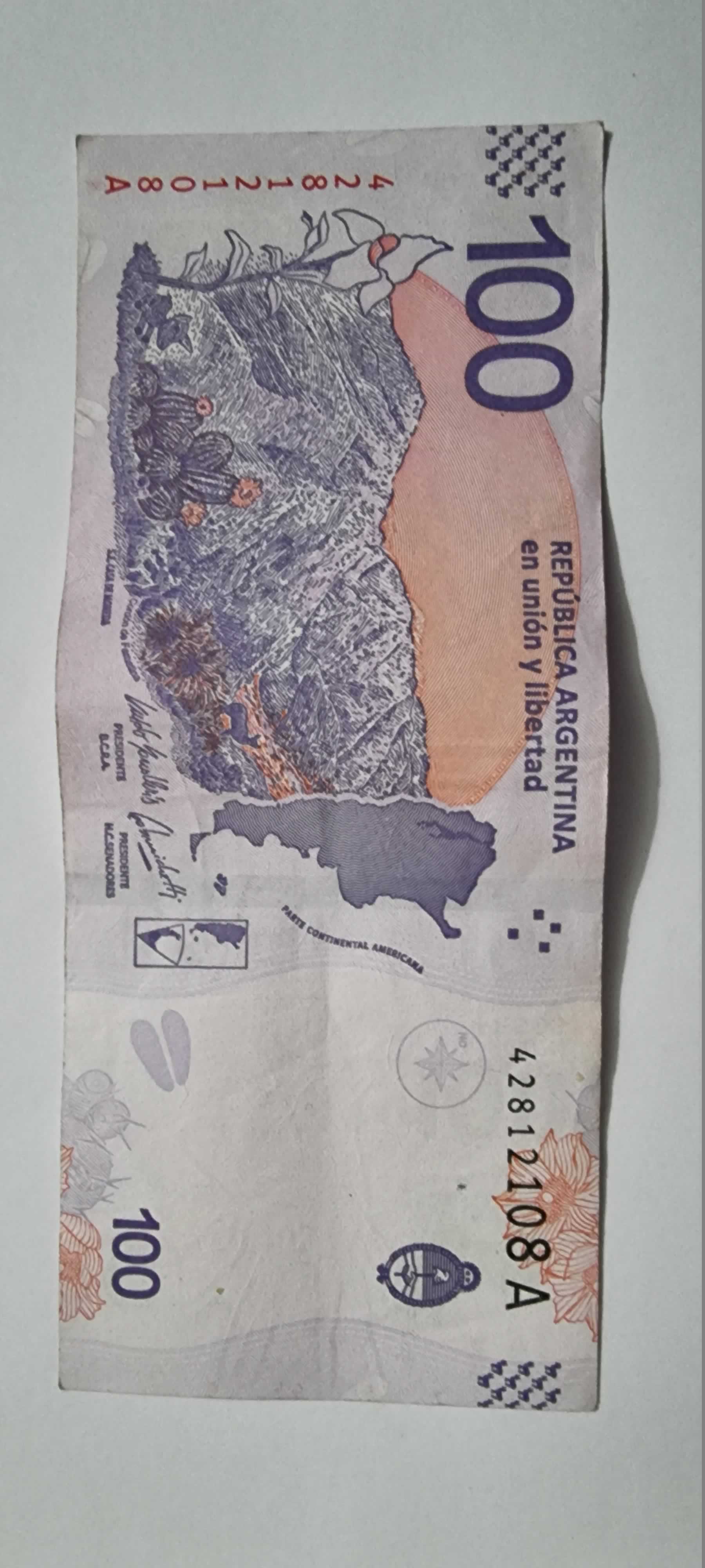 Reverso de 100 Pesos, 2018, Argentina