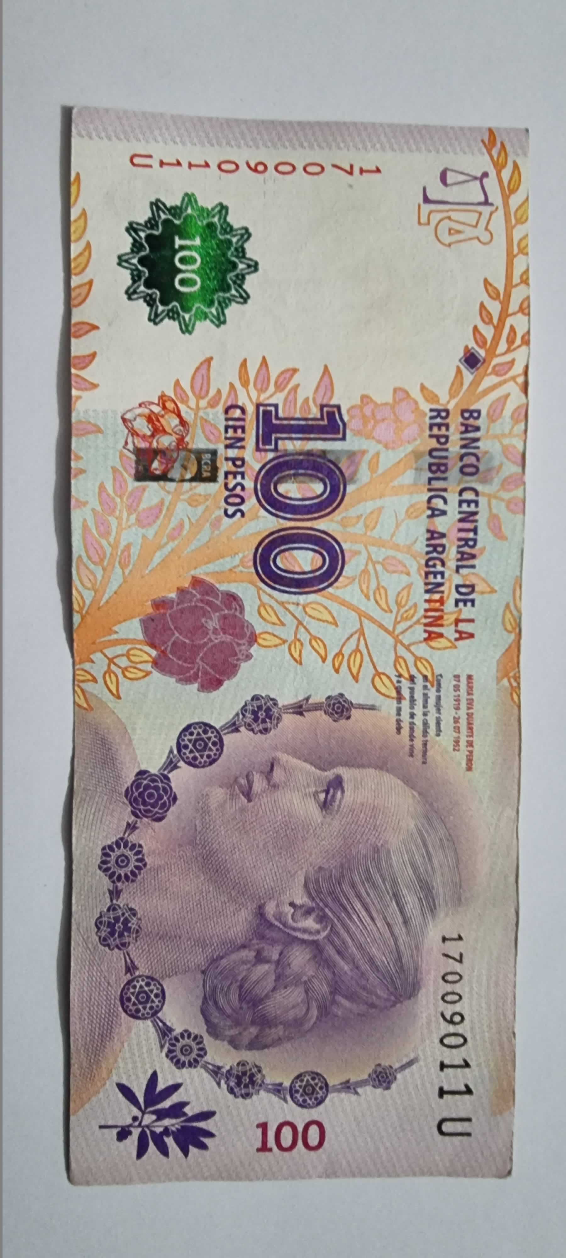 Anverso de 100 Pesos, ND (2012), Argentina