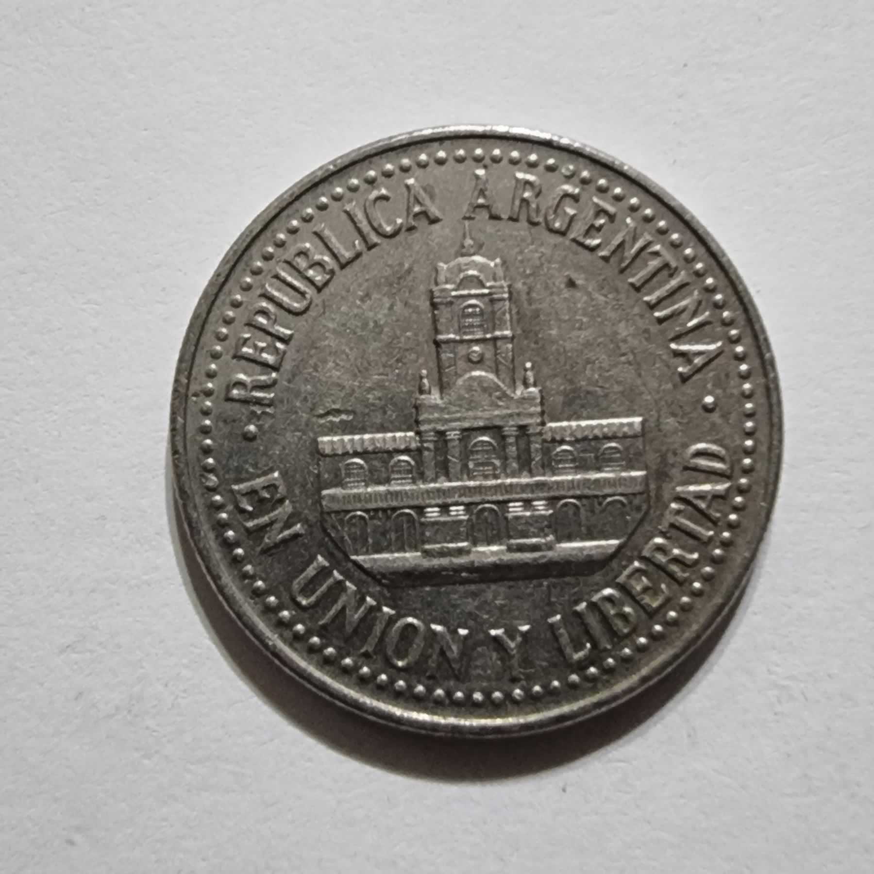 Anverso de 25 Centavos, 1993, Argentina