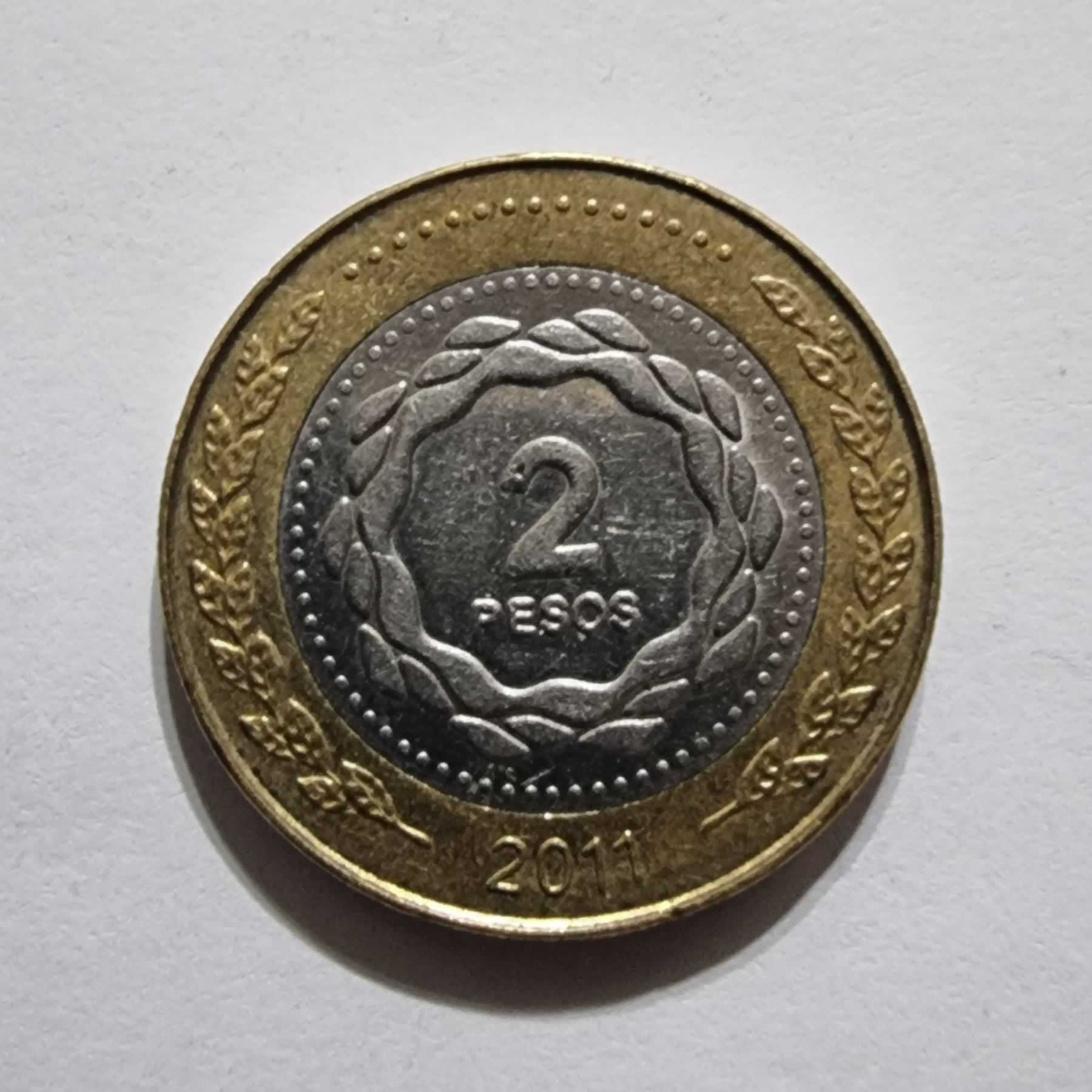 Reverso de 2 Pesos, 2011, Argentina