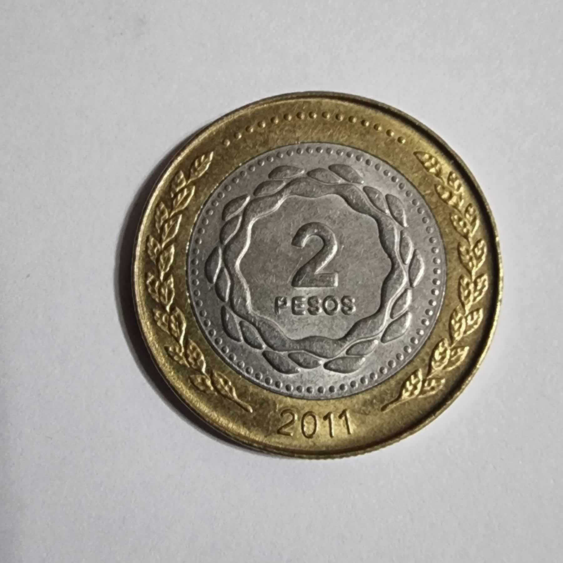 Reverso de 2 Pesos, 2011, Argentina