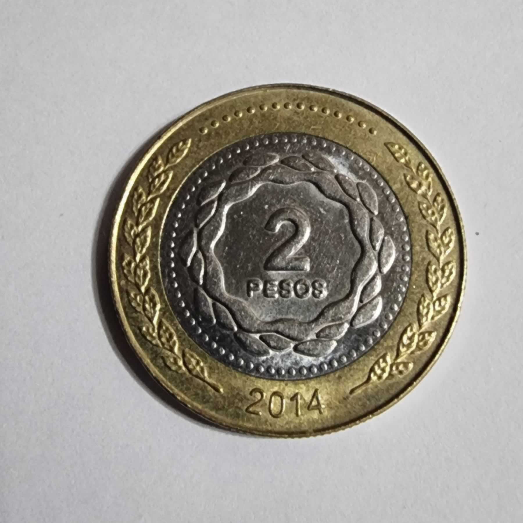 Reverso de 2 Pesos, 2014, Argentina