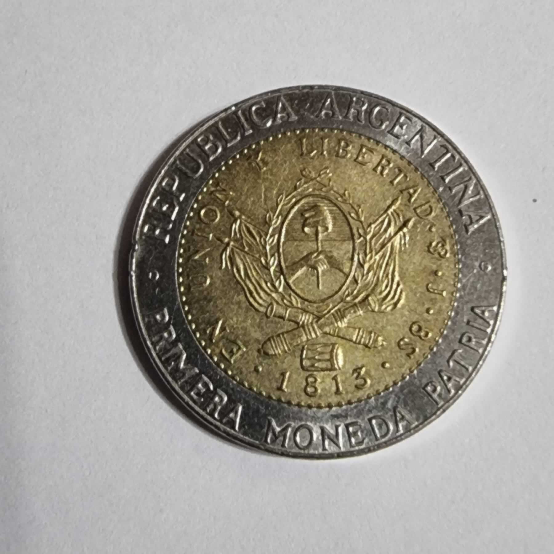 Reverso de 1 Peso, 2010 E, Argentina
