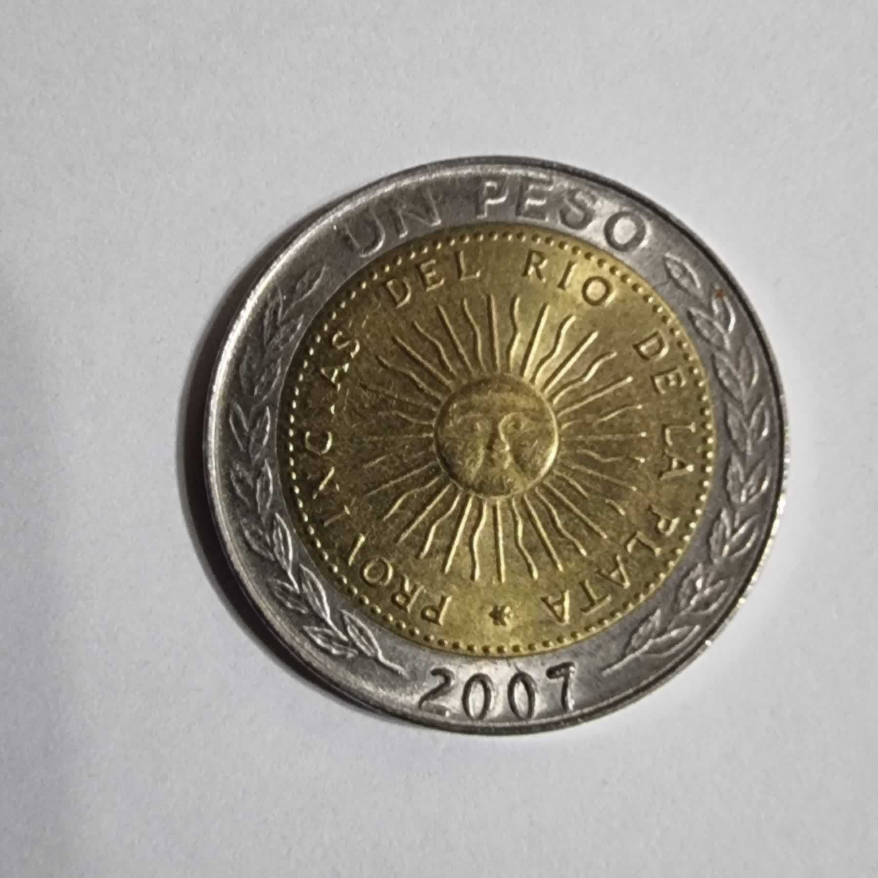 Anverso de 1 Peso, 2007, Argentina