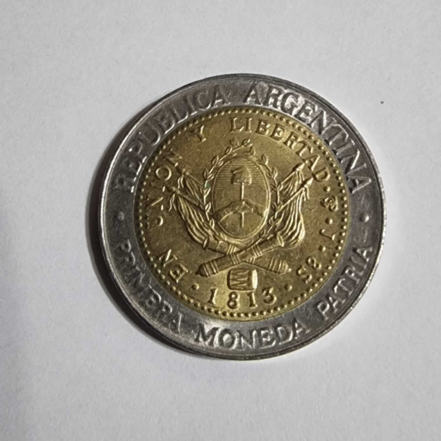 Reverso de 1 Peso, 2007, Argentina