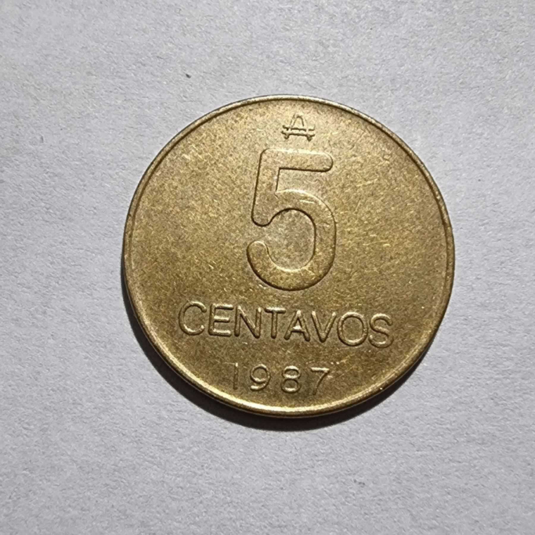 Reverso de 5 Centavos, 1987, Argentina