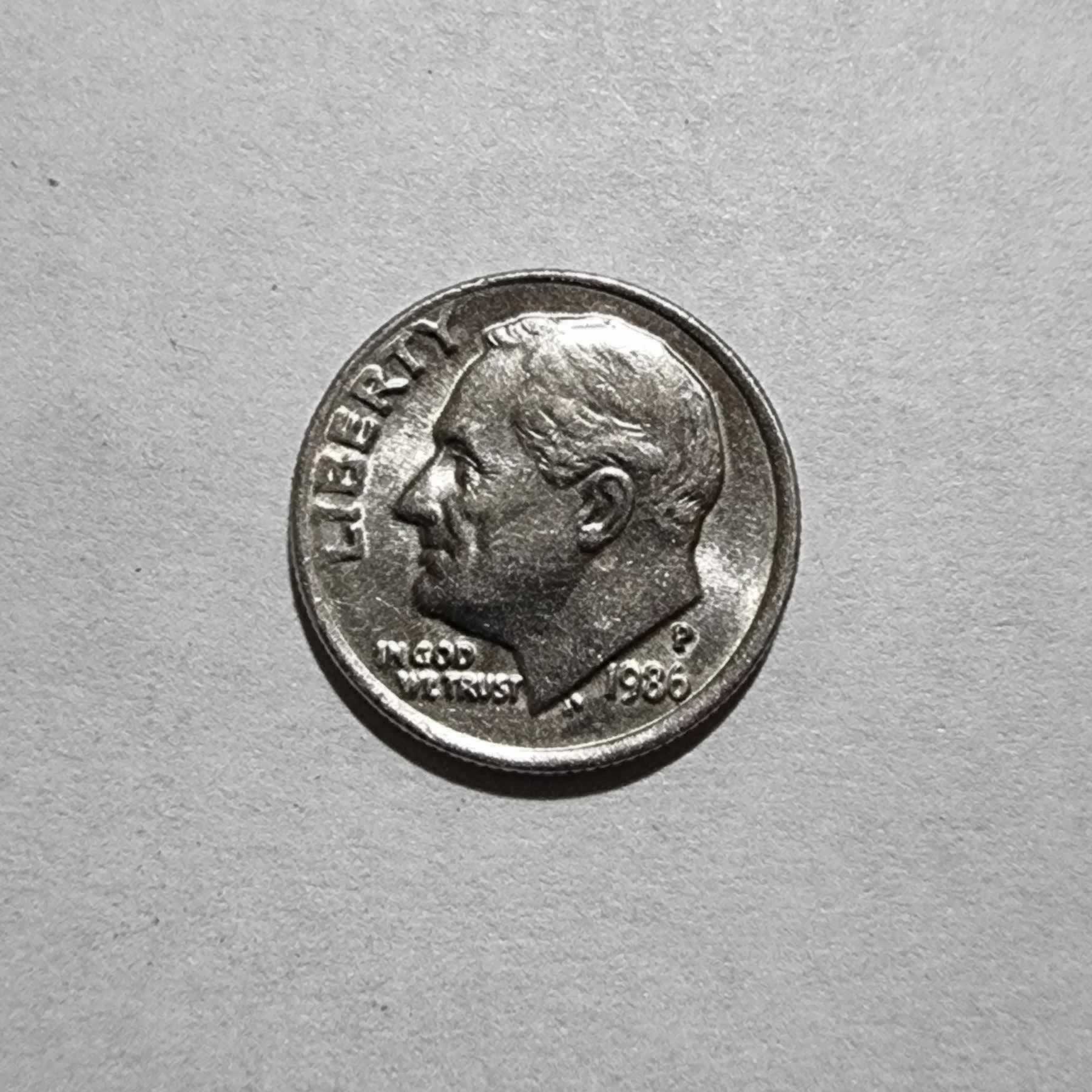 Anverso de 1 Dime, 1986 P, Estados Unidos