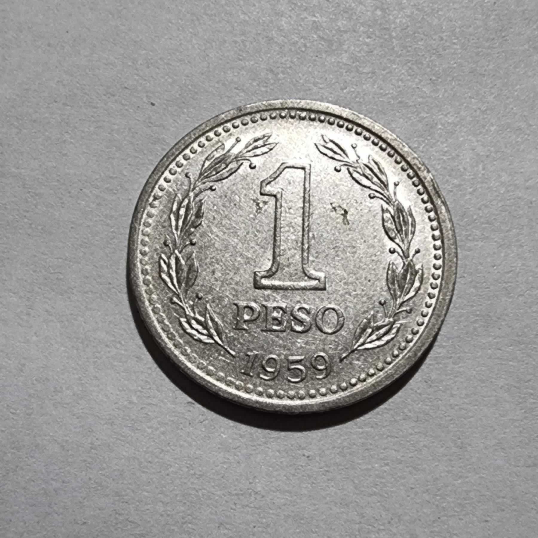 Reverso de 1 Peso, 1959, Argentina