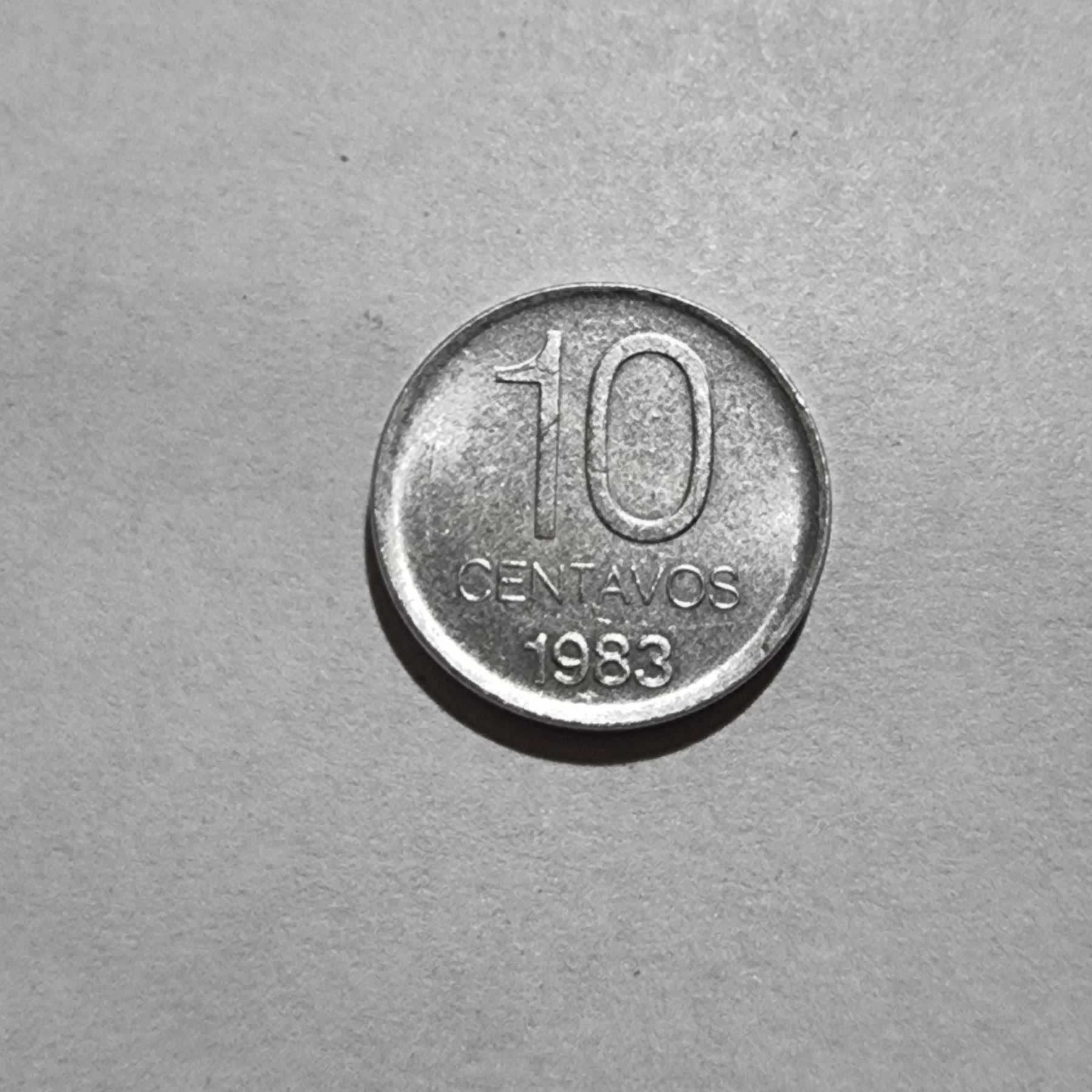 Reverso de 10 Centavos, 1983, Argentina