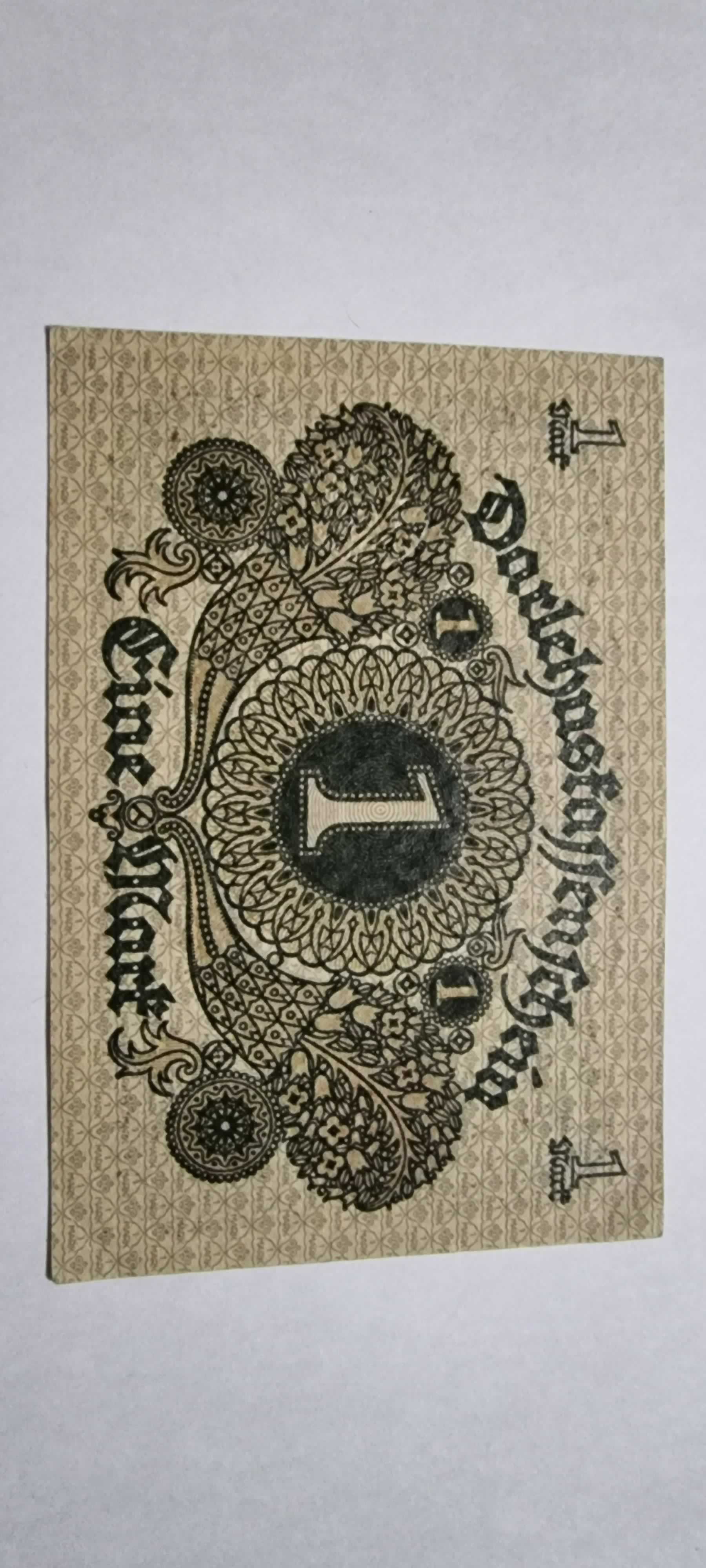 Anverso de 1 Mark, 1920, Alemania · Rep. Weimar