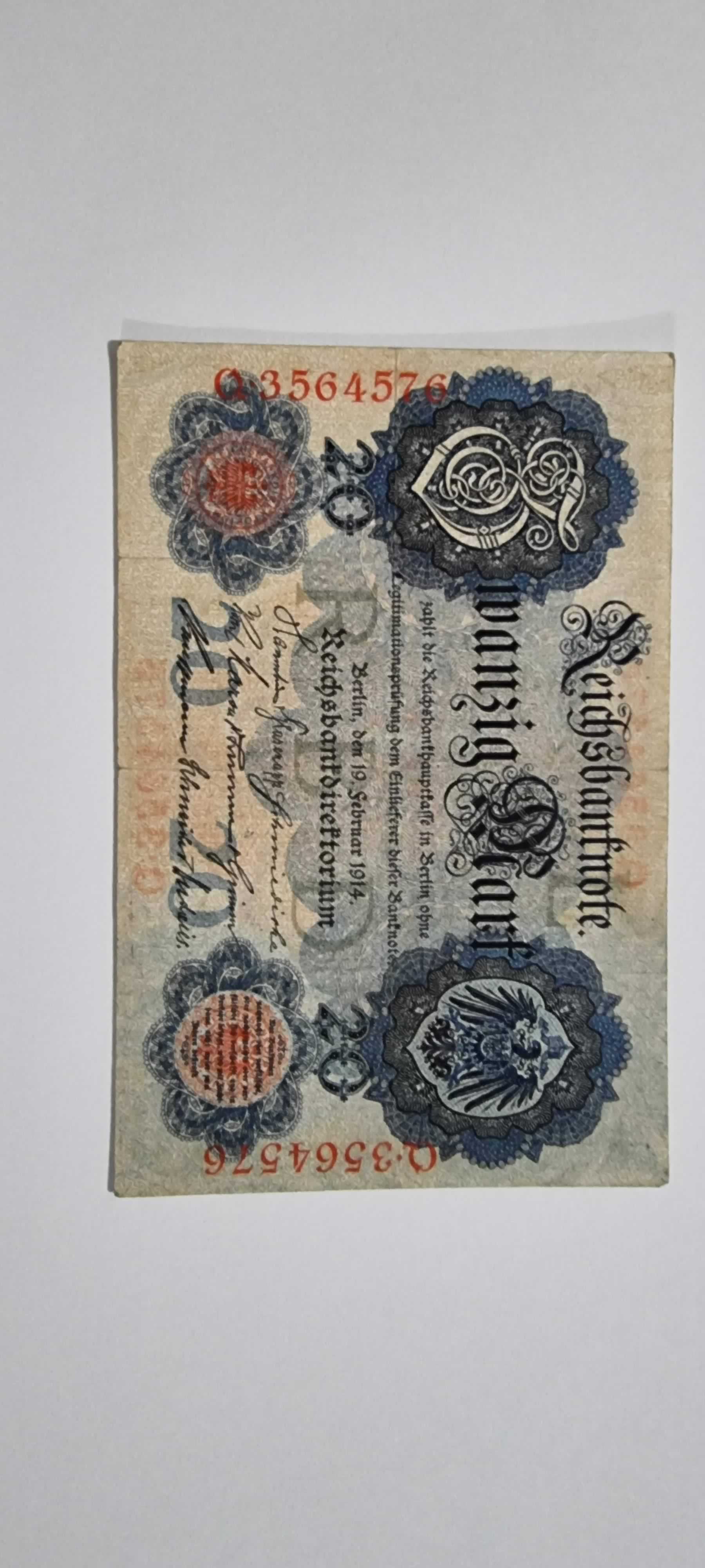 Anverso de 20 Mark, 1914