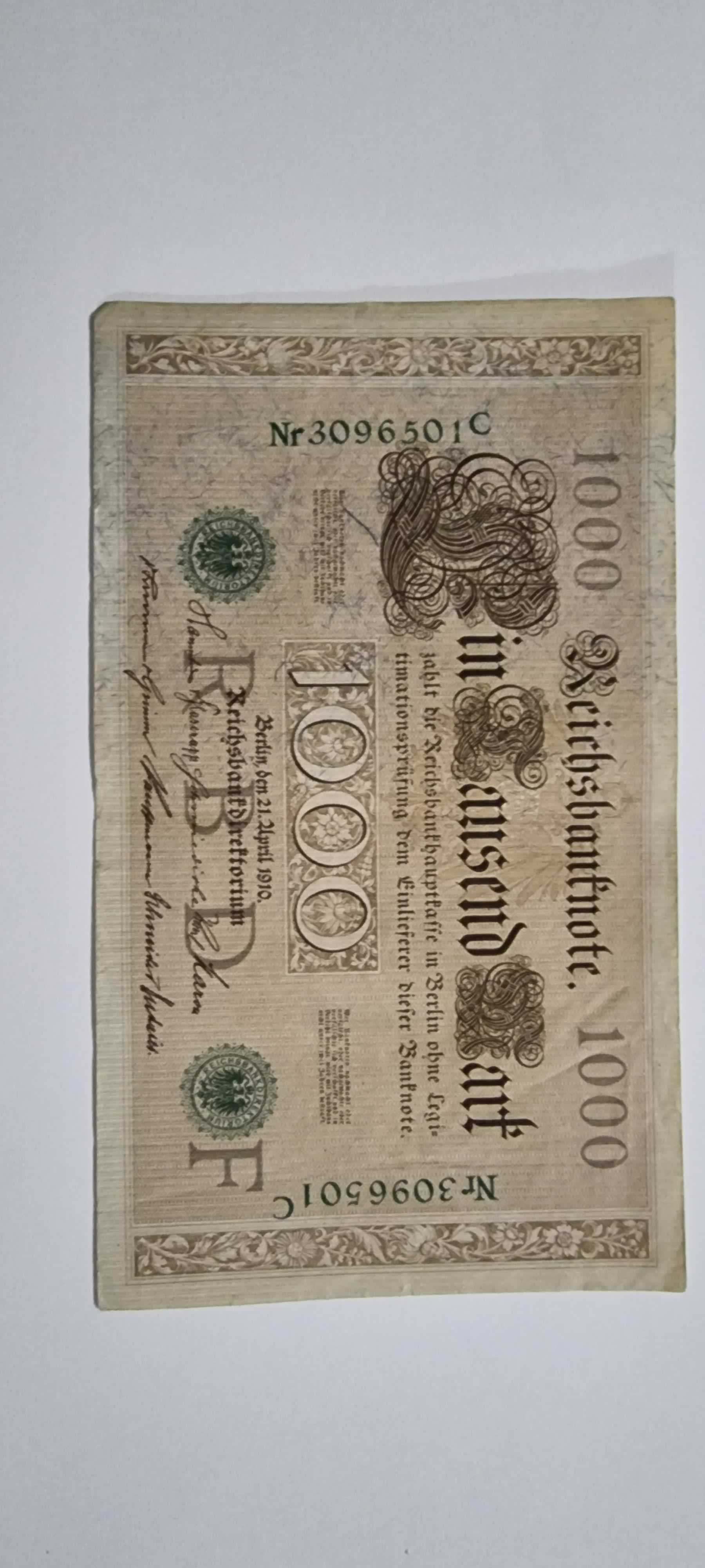 Anverso de 1000 Mark, 1910, Alemania · Imperio