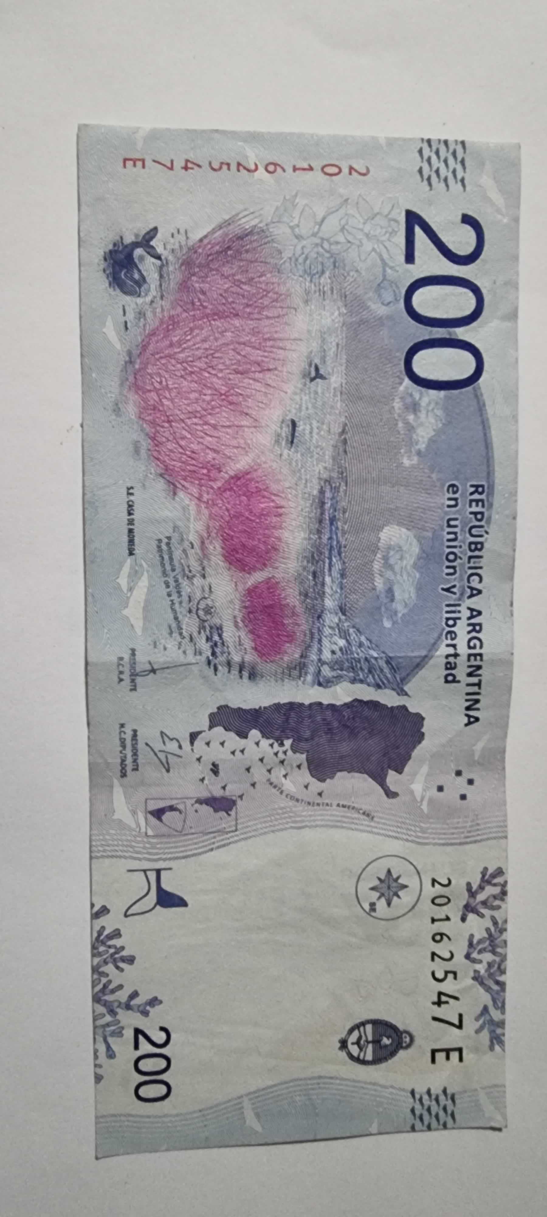 Reverso de 200 Pesos, ND (2016)