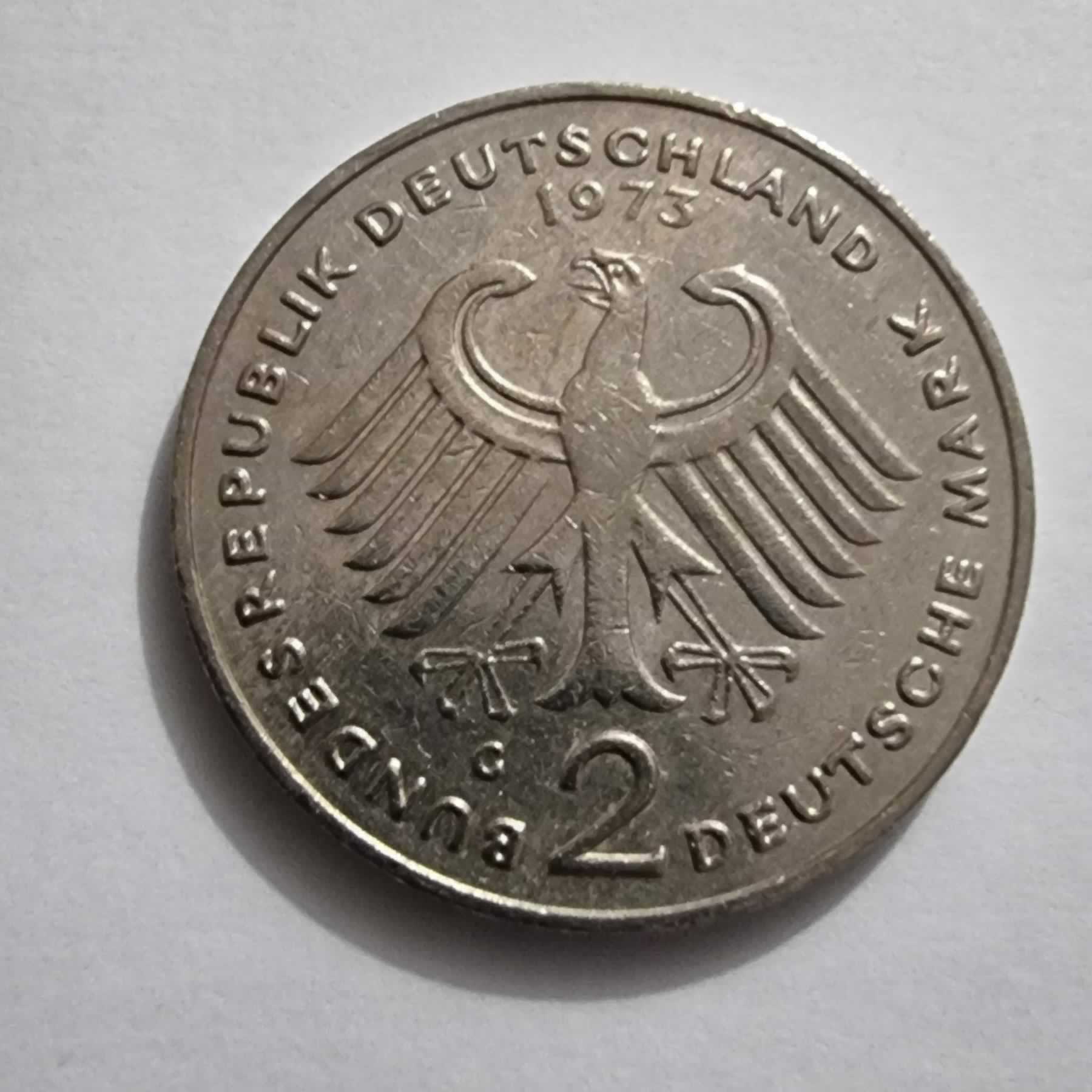 Reverso de 2 Mark, 1973 G
