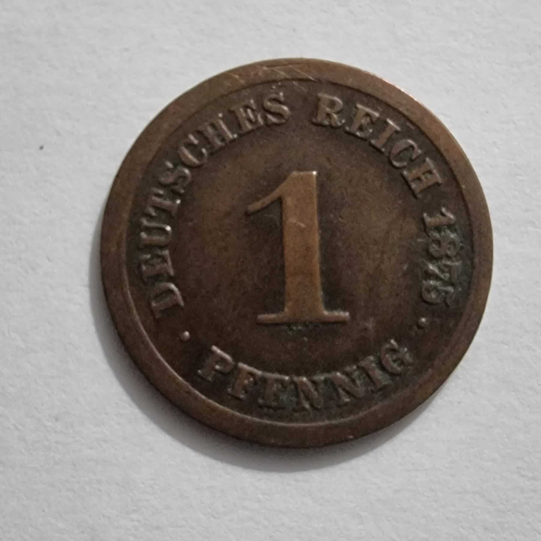 Reverso de 1 Pfennig, 1875 D
