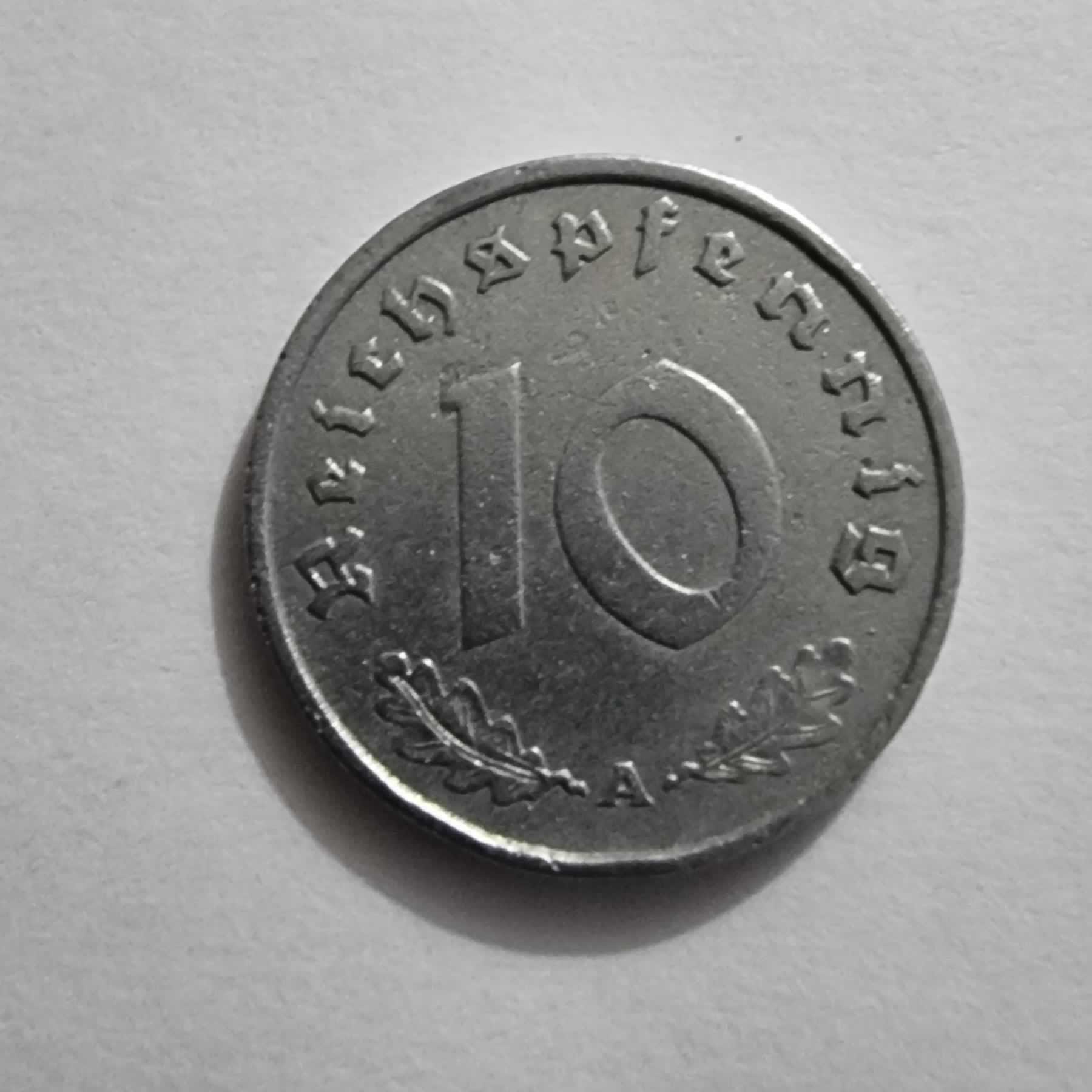 Reverso de 10 Reichspfennig, 1940 A