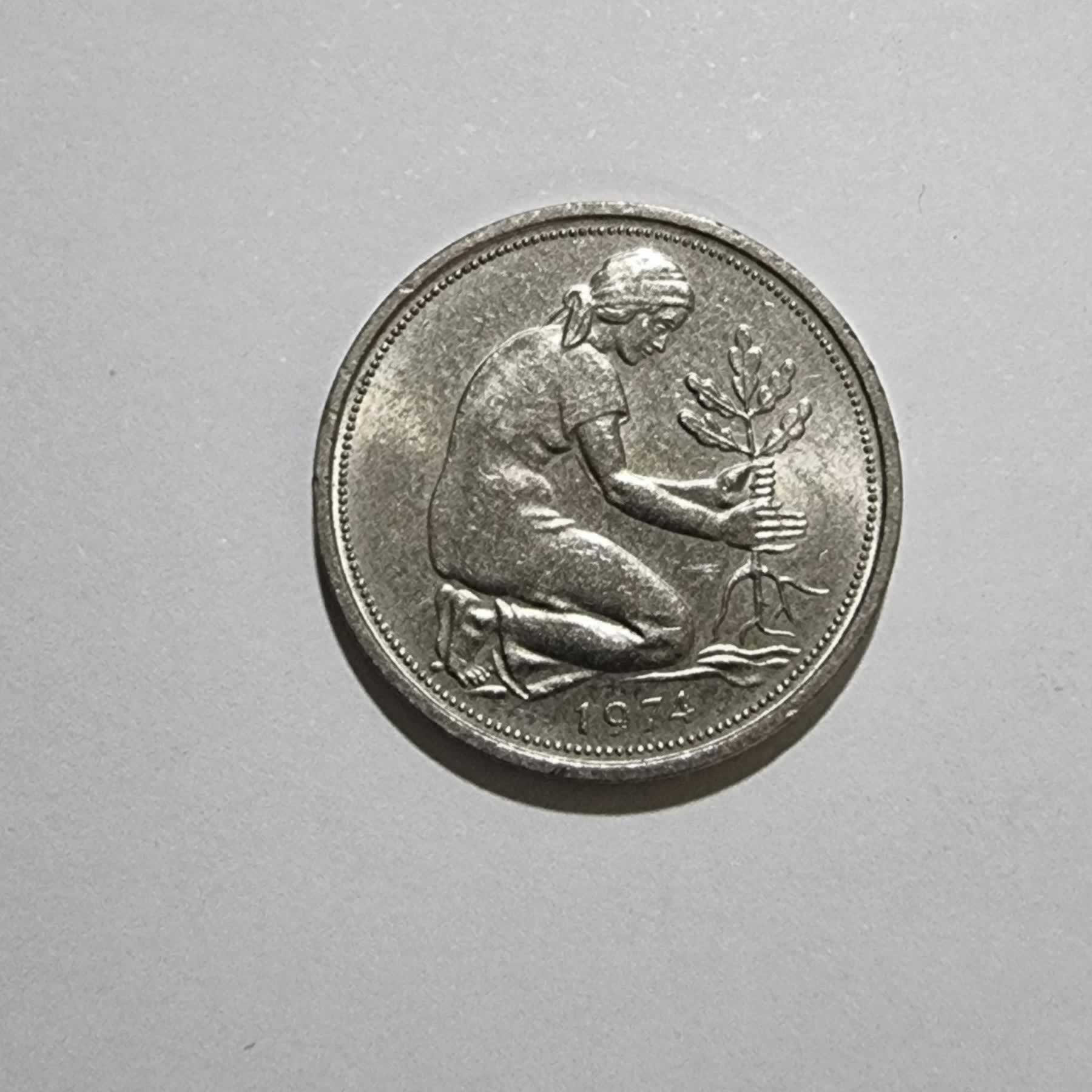 Anverso de 50 Pfennig, 1974 D