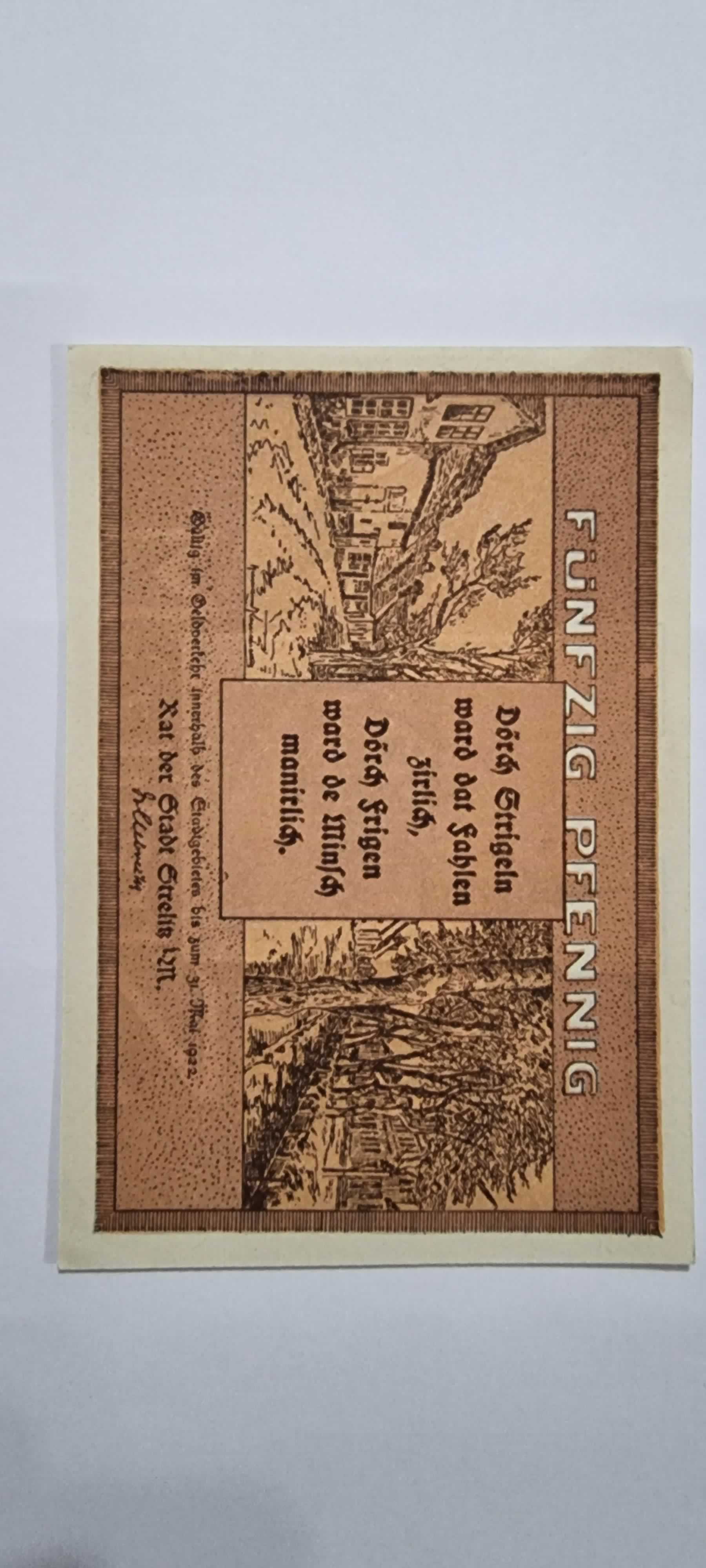 Anverso de 50 Pfennig, 1922, Alemania · Rep. Weimar