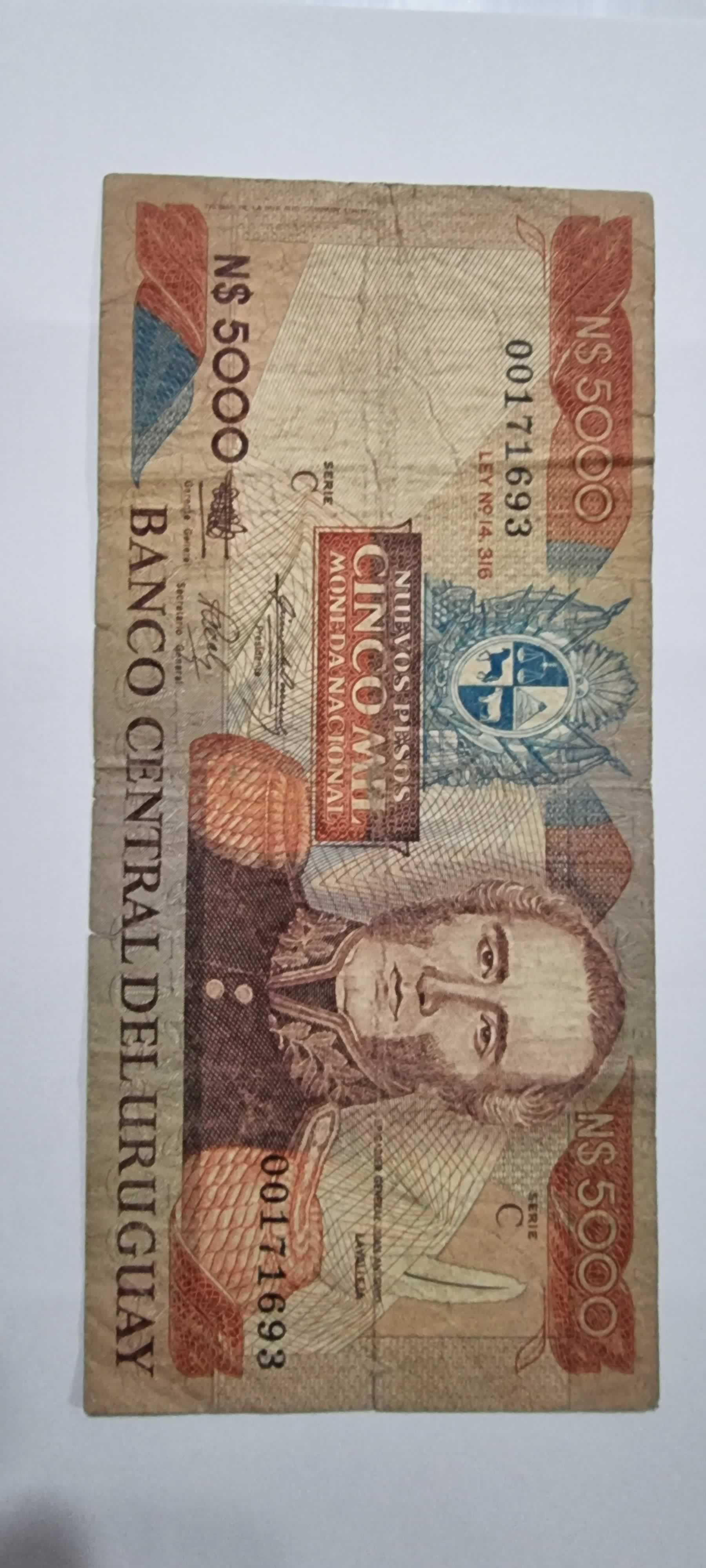Anverso de 5000 Pesos, ND (1983)
