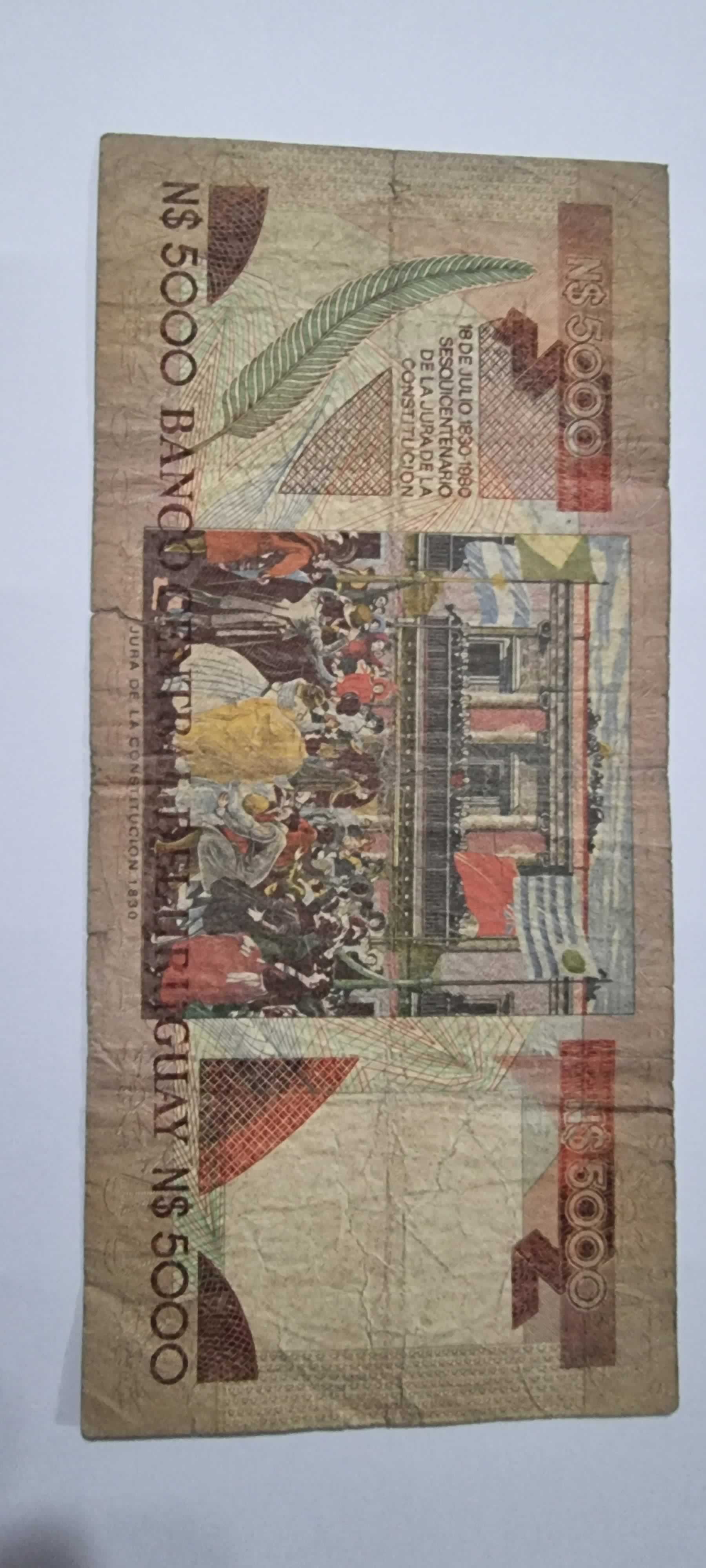 Reverso de 5000 Pesos, ND (1983)
