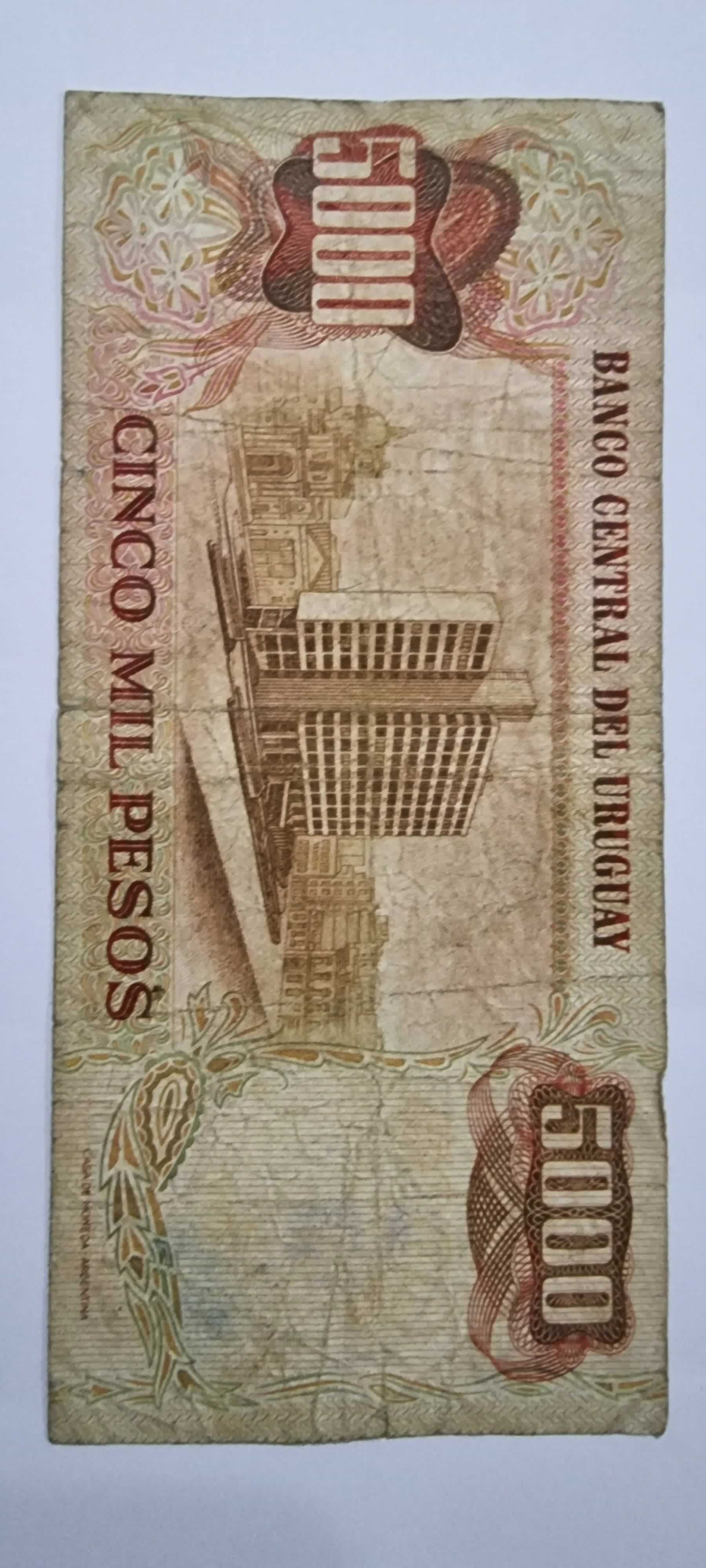 Reverso de 5000 Pesos, ND (1975)