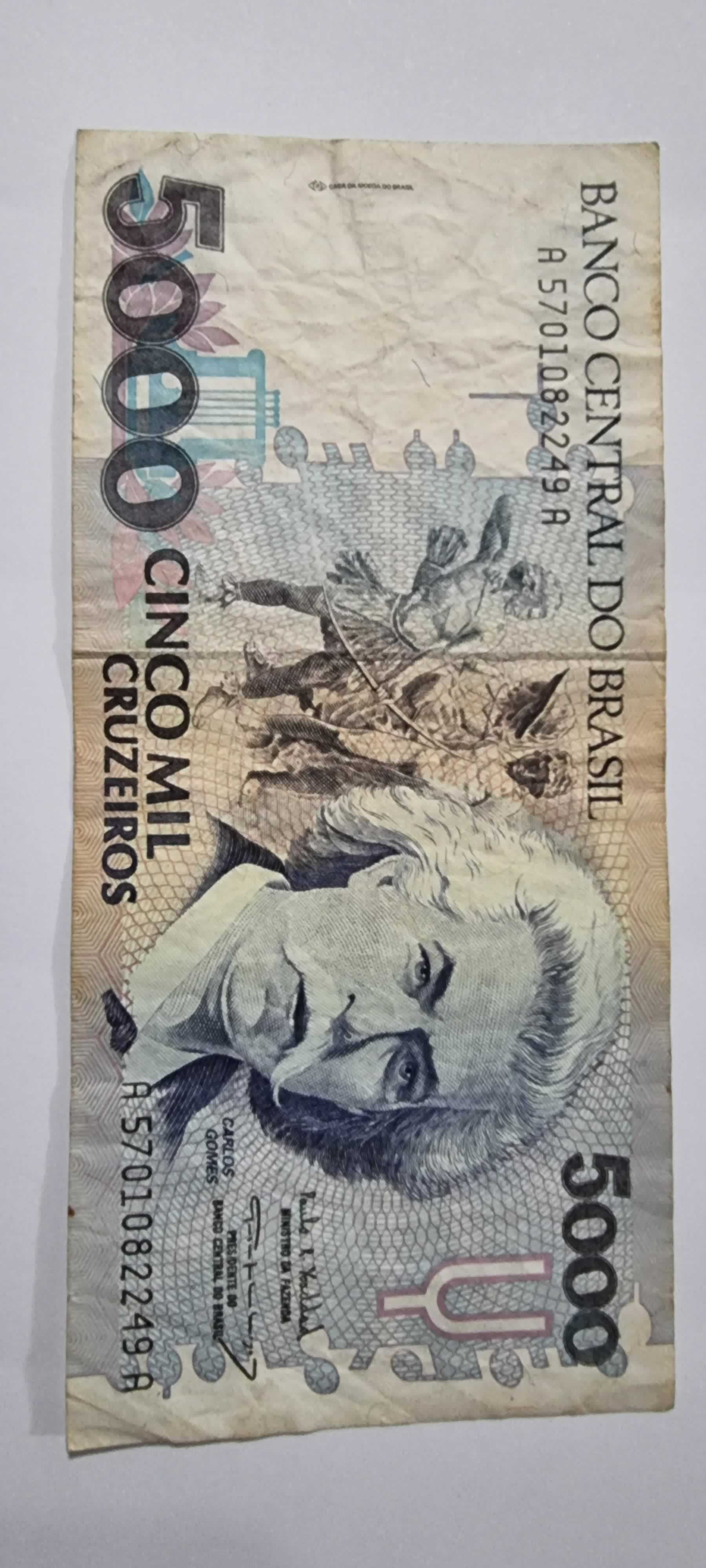 Anverso de 5000 Cruzeiros, ND (1990-93) c
