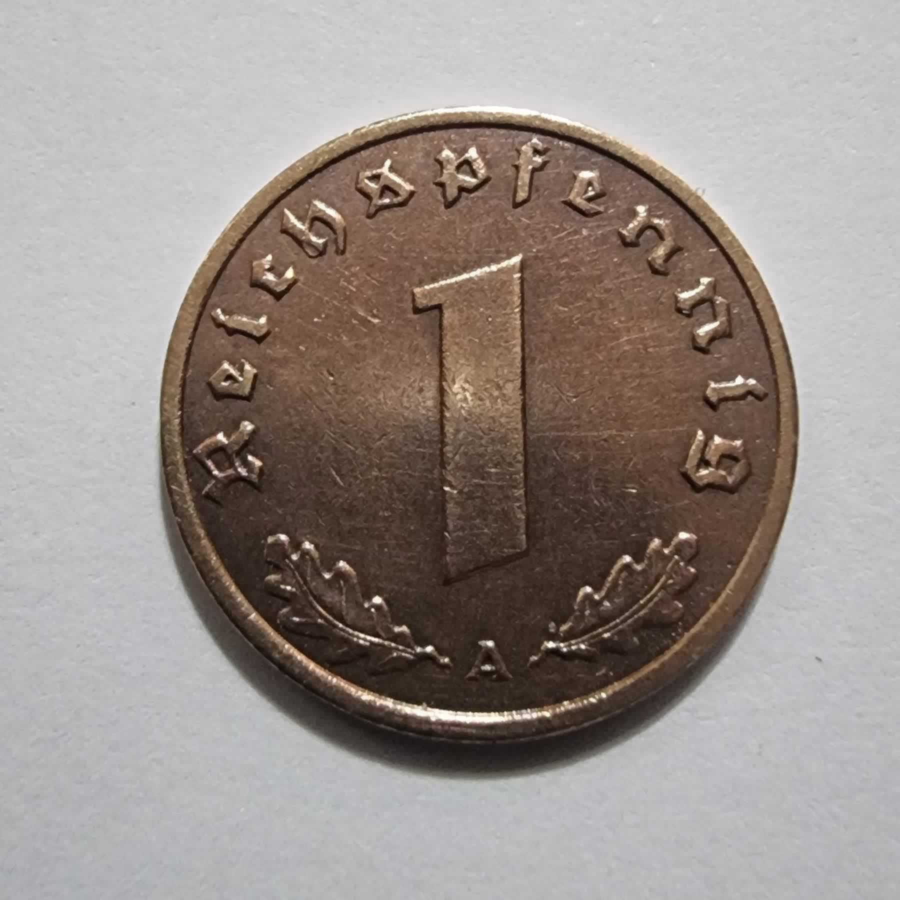 Reverso de 1 Reichspfennig, 1937 A