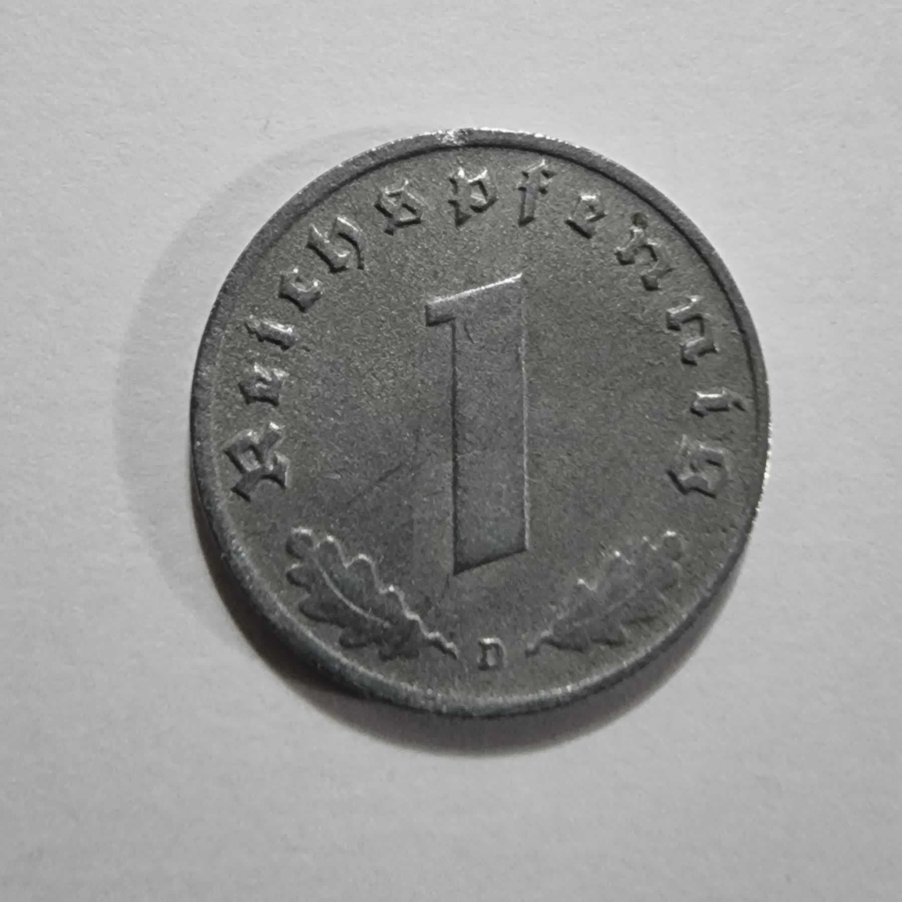 Reverso de 1 Reichspfennig, 1942 D