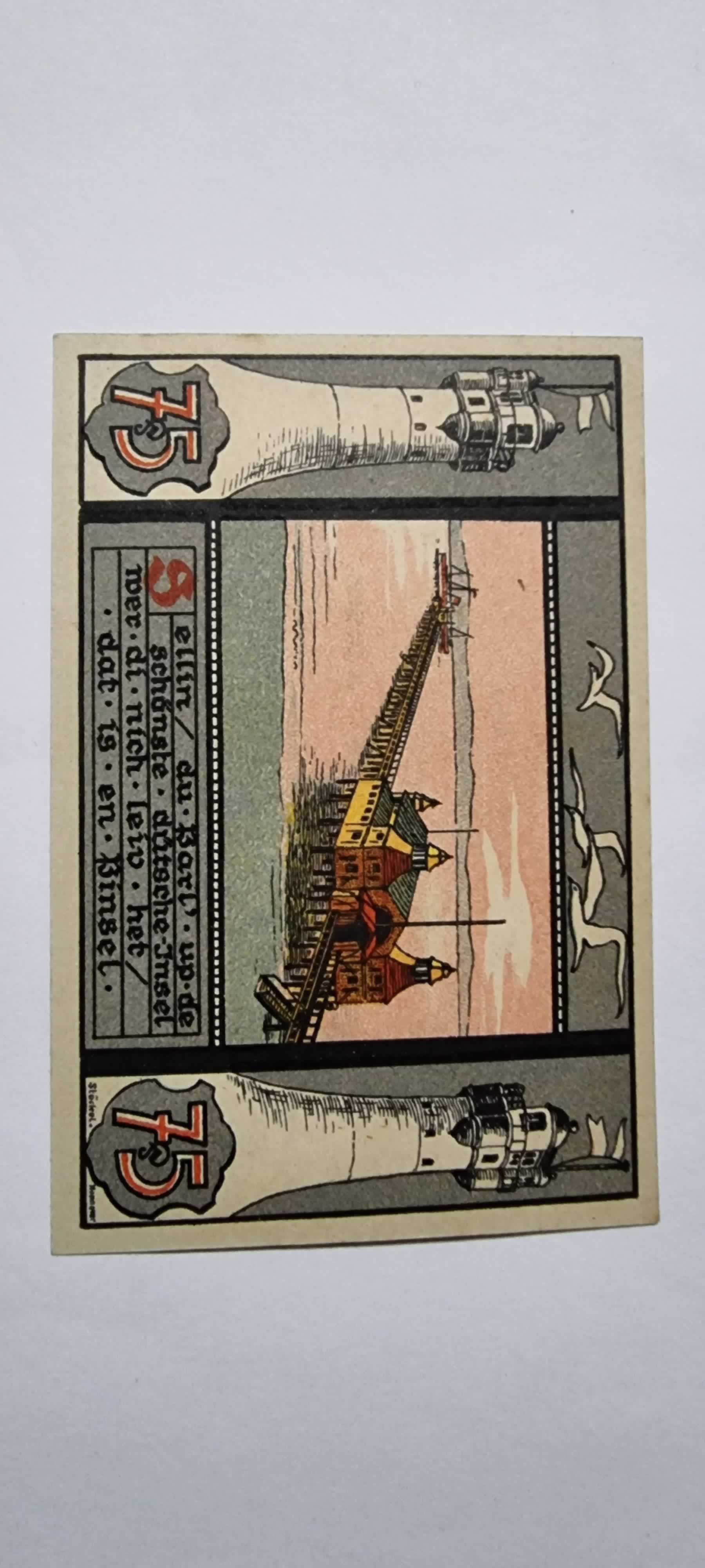 Reverso de 75 Pfennig, 1922