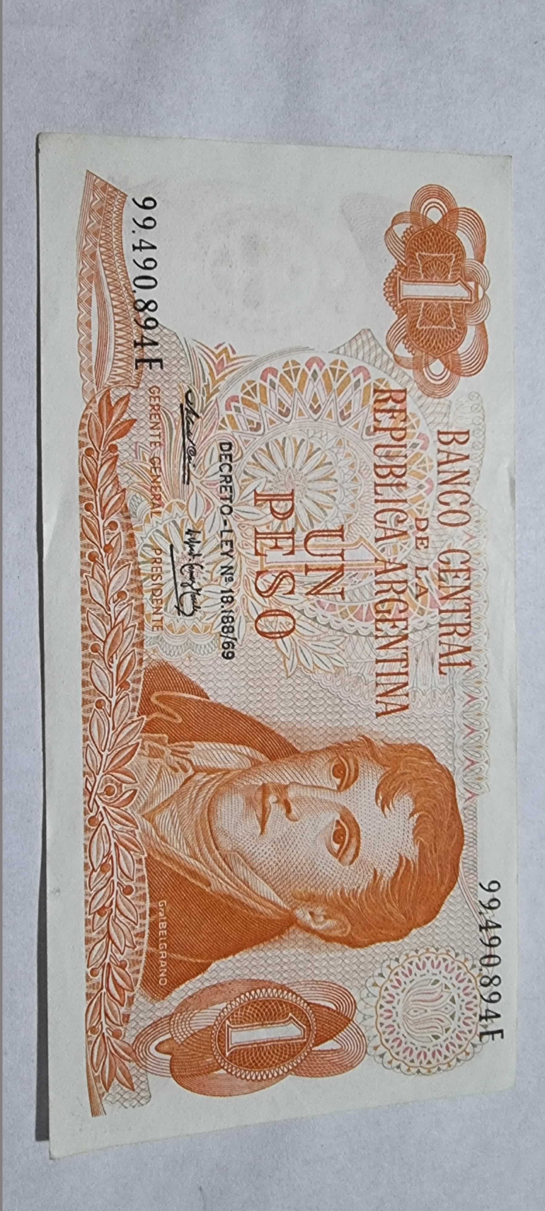 Anverso de 1 Peso, ND (1974), Argentina