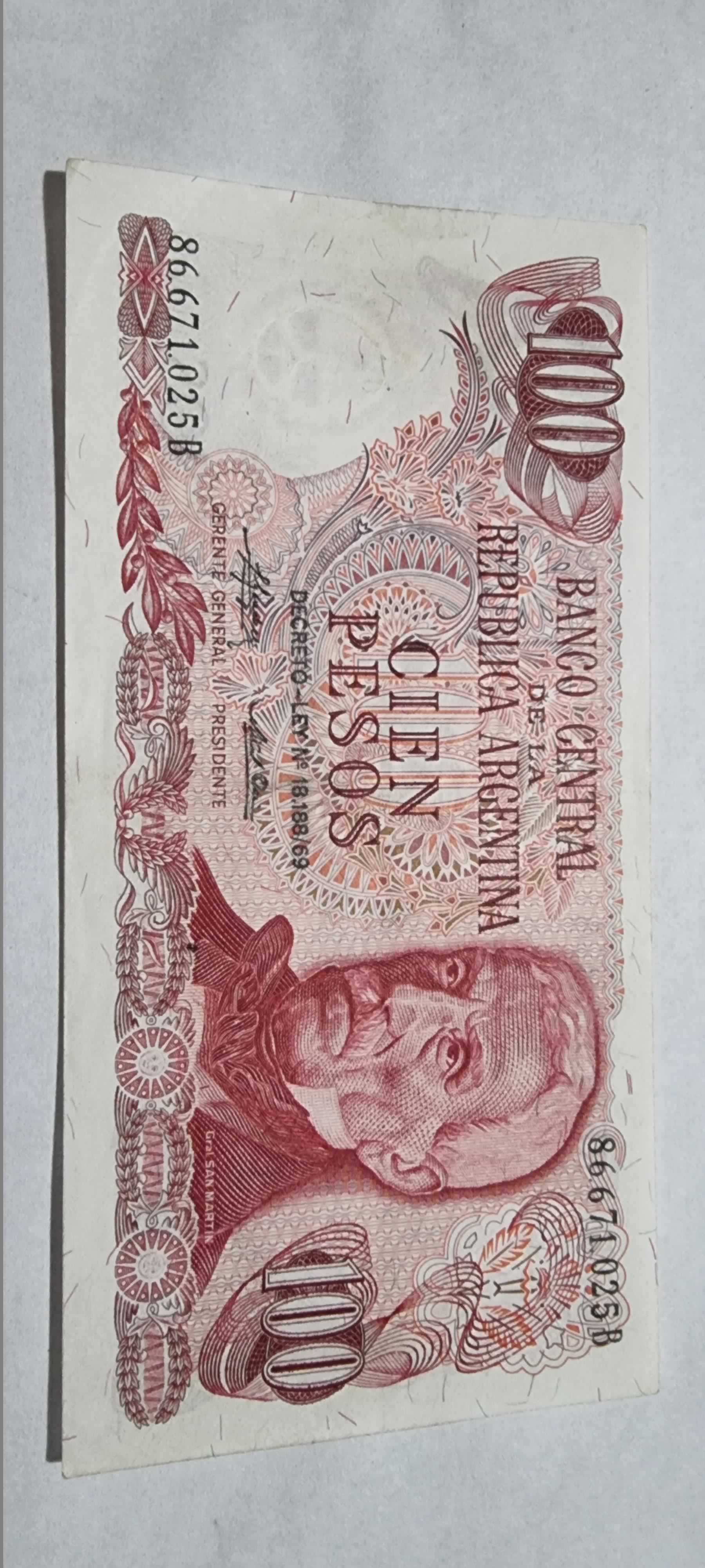 Anverso de 100 Pesos, ND (1971-73), Argentina