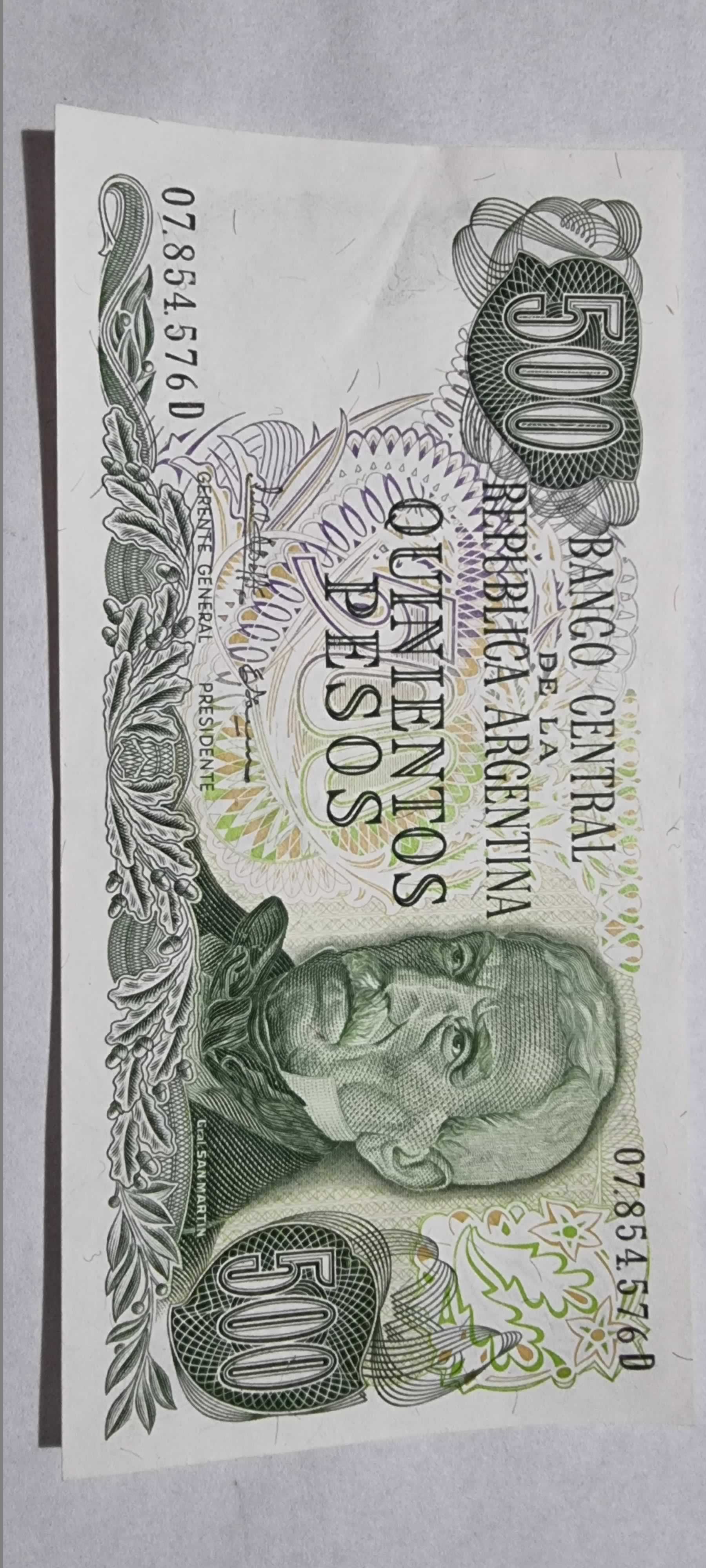 Anverso de 500 Pesos, ND (1977-82)