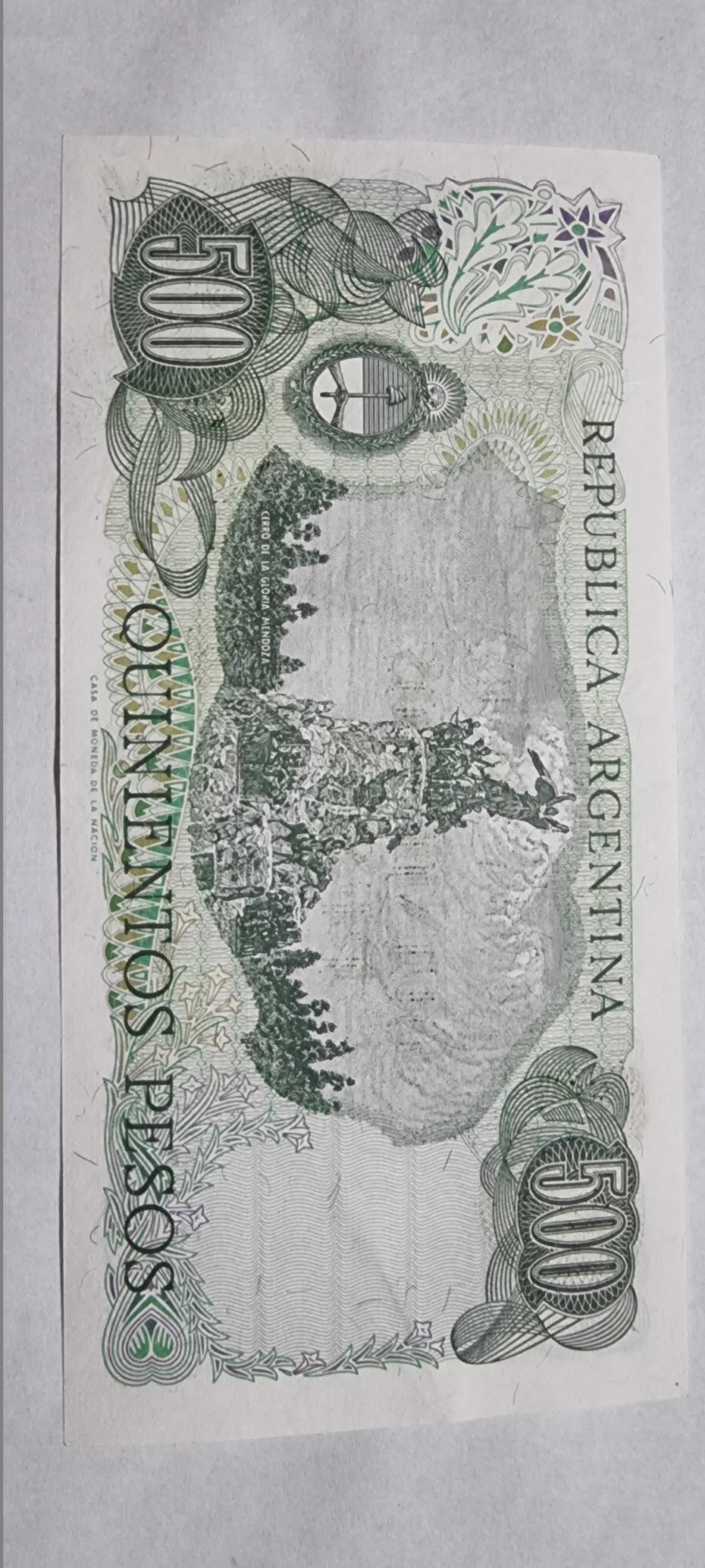 Reverso de 500 Pesos, ND (1977-82), Argentina