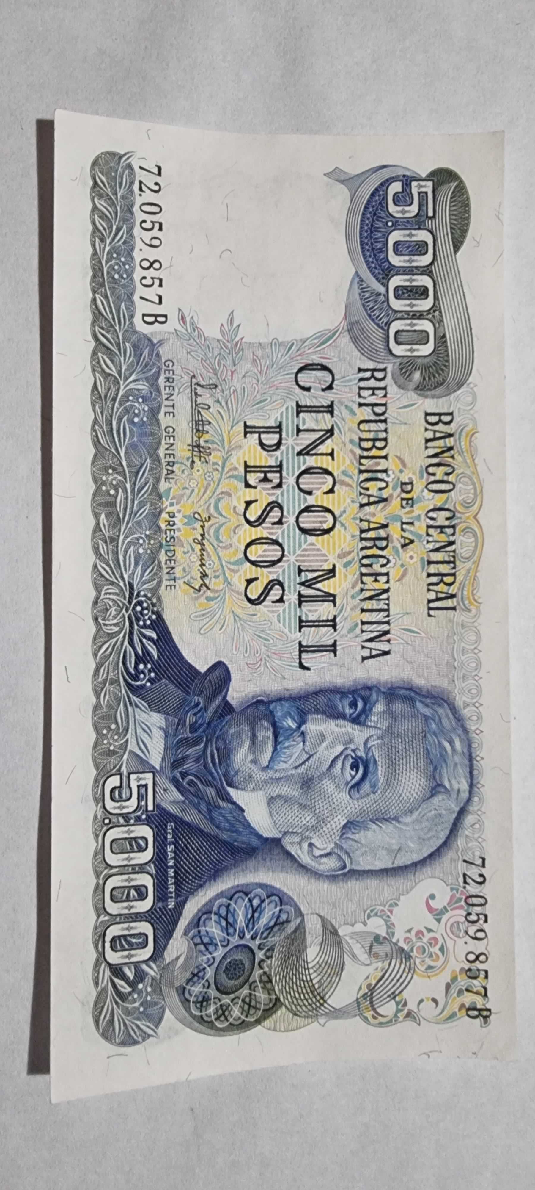 Anverso de 5000 Pesos, ND (1977-83)