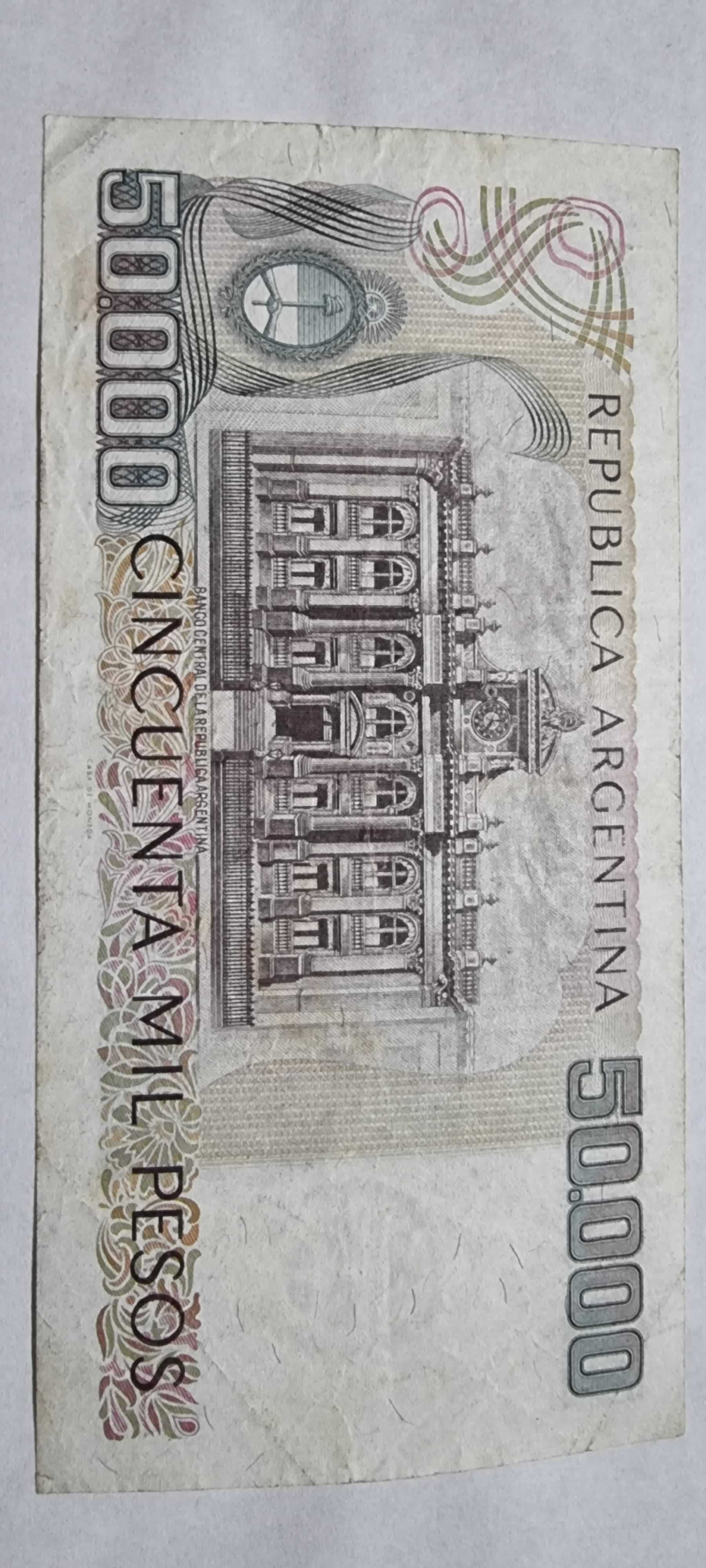 Reverso de 50000 Pesos, ND (1979-83), Argentina