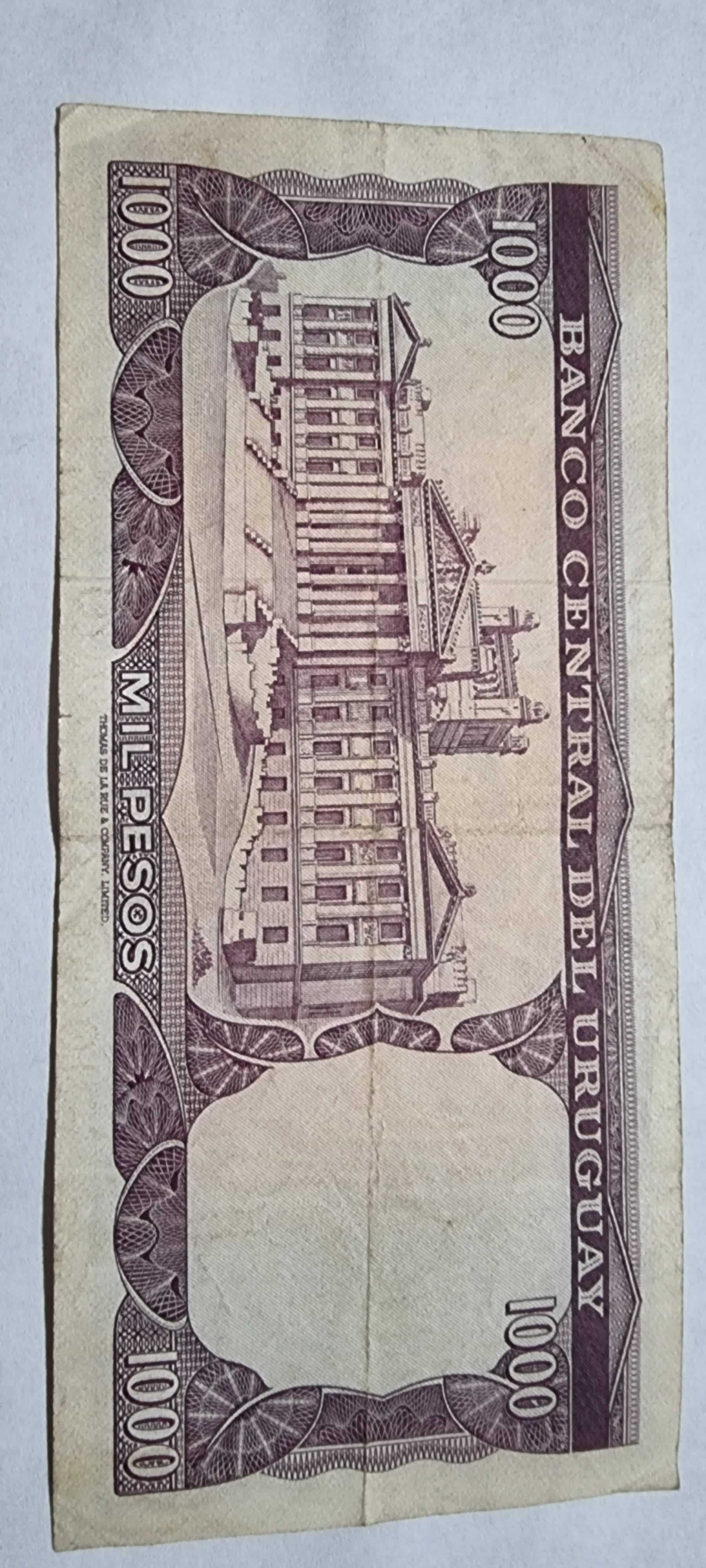 Reverso de 1000 Pesos, ND (1967)