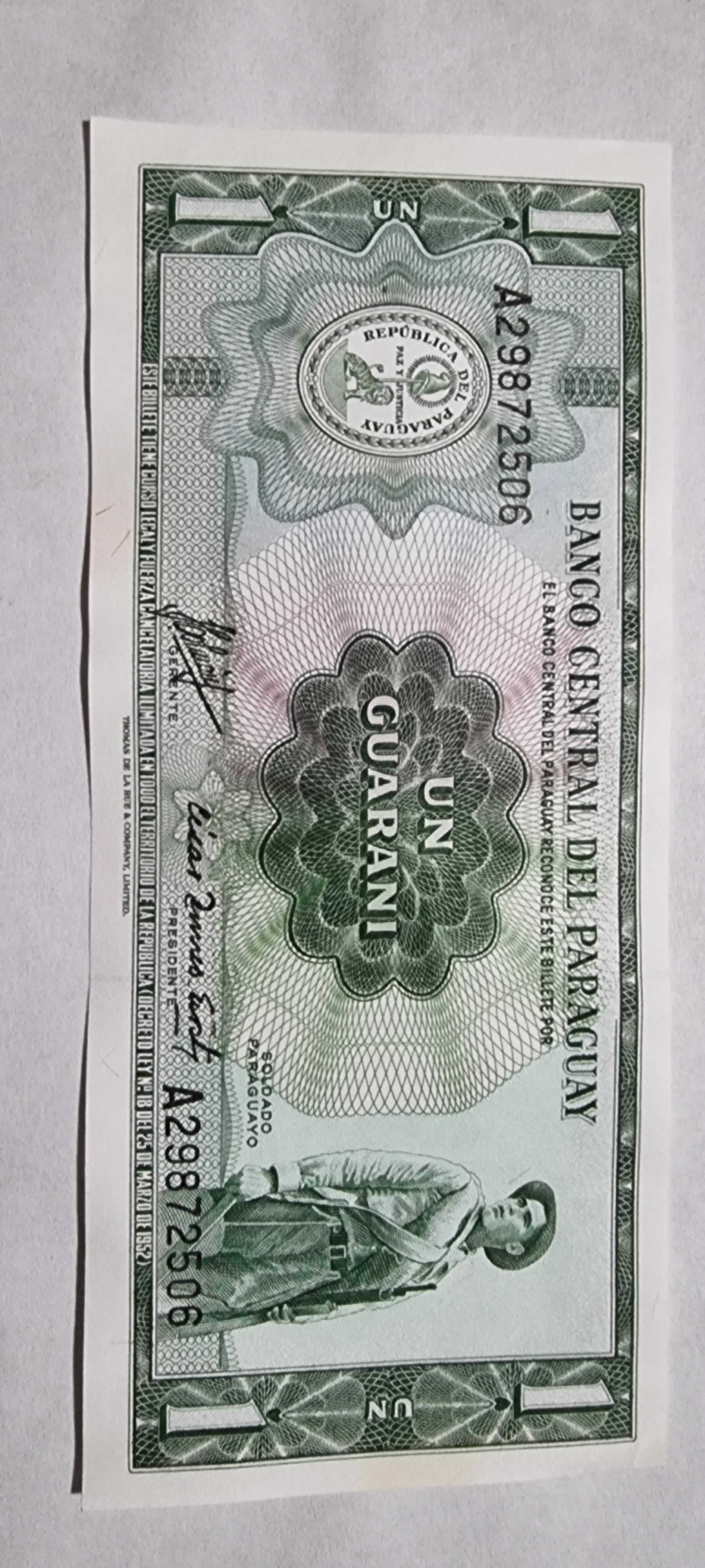Anverso de 1 Guarani, L. 1952, Paraguay
