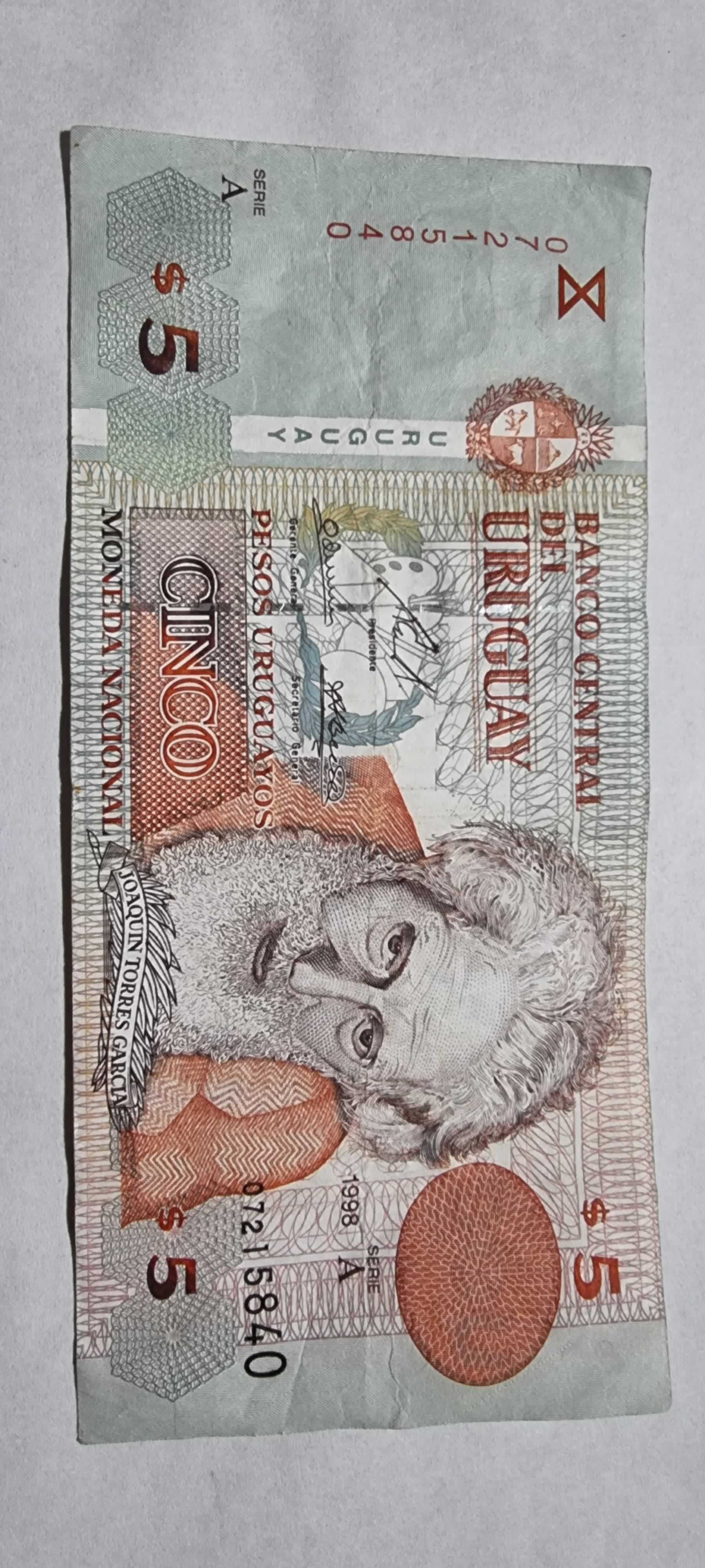 Anverso de 5 Pesos, 1998