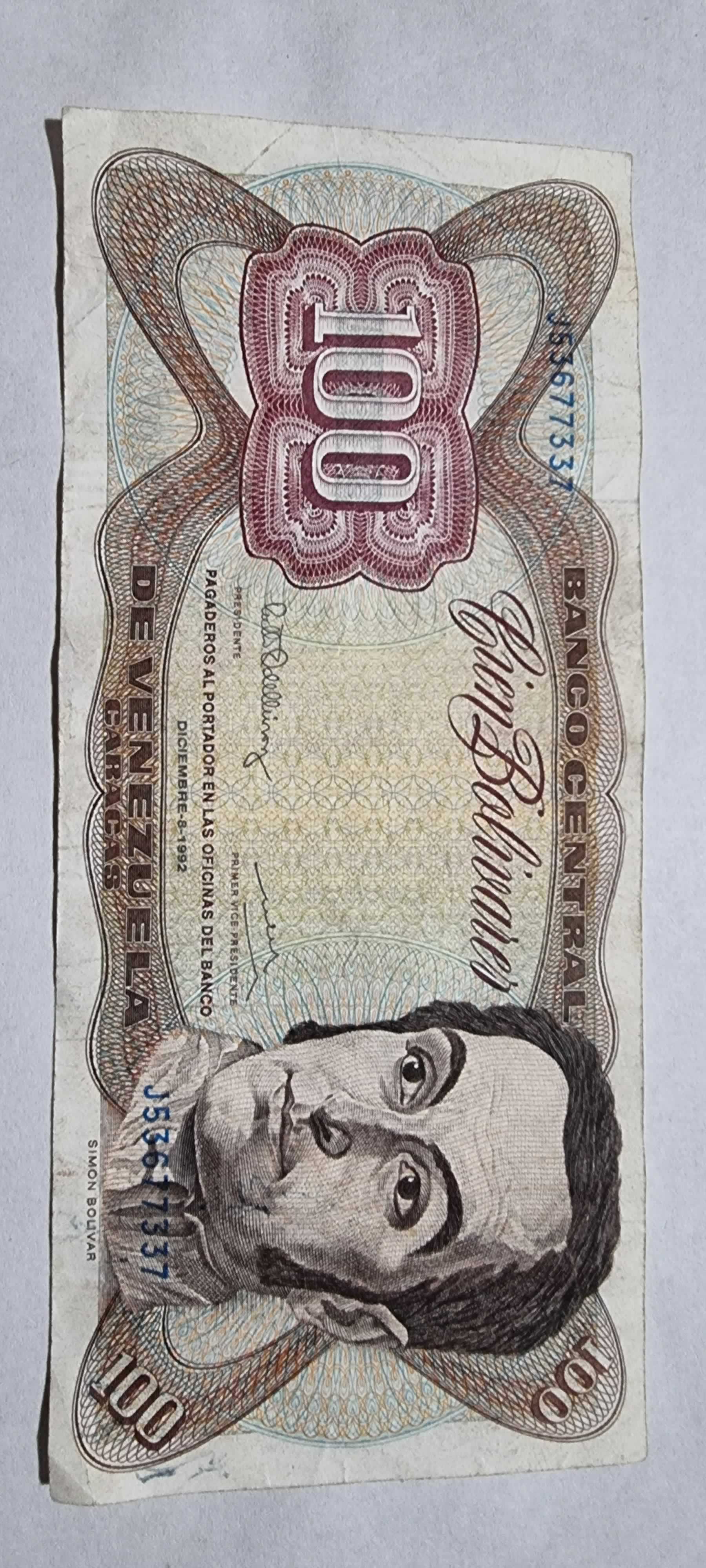 Anverso de 100 Bolivares, 1972-81