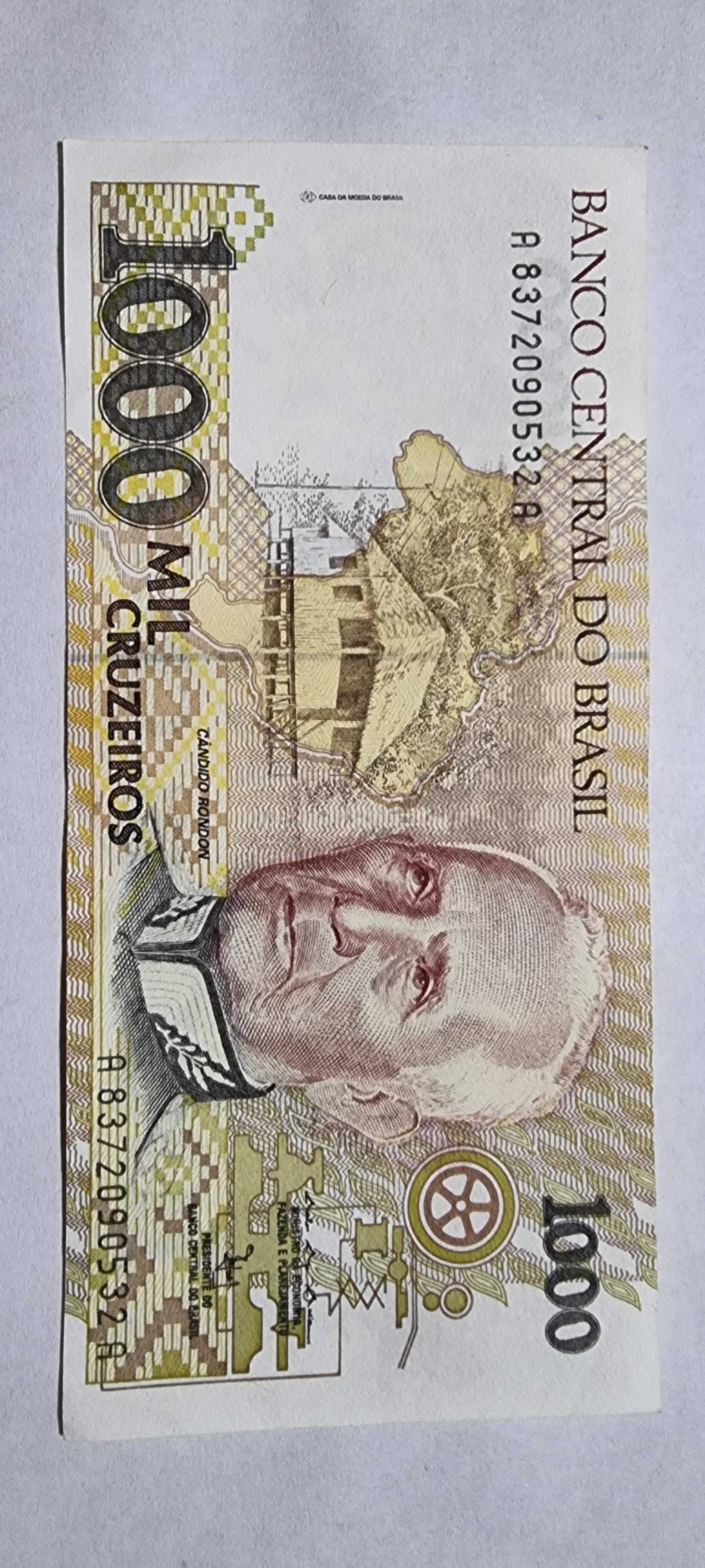 Anverso de 1000 Cruzeiros, ND (1990-91)