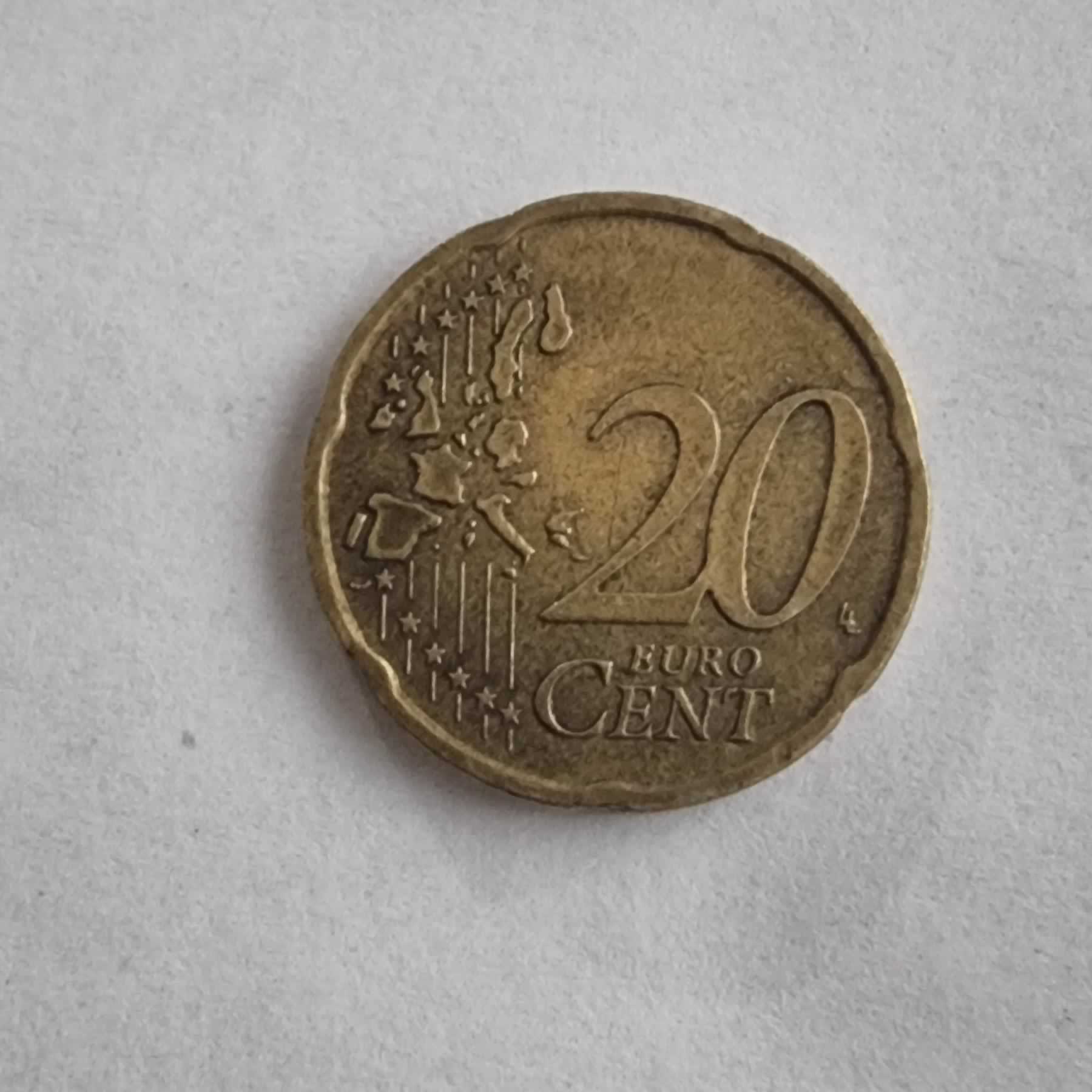 Reverso de 20 Cents, 2002 D