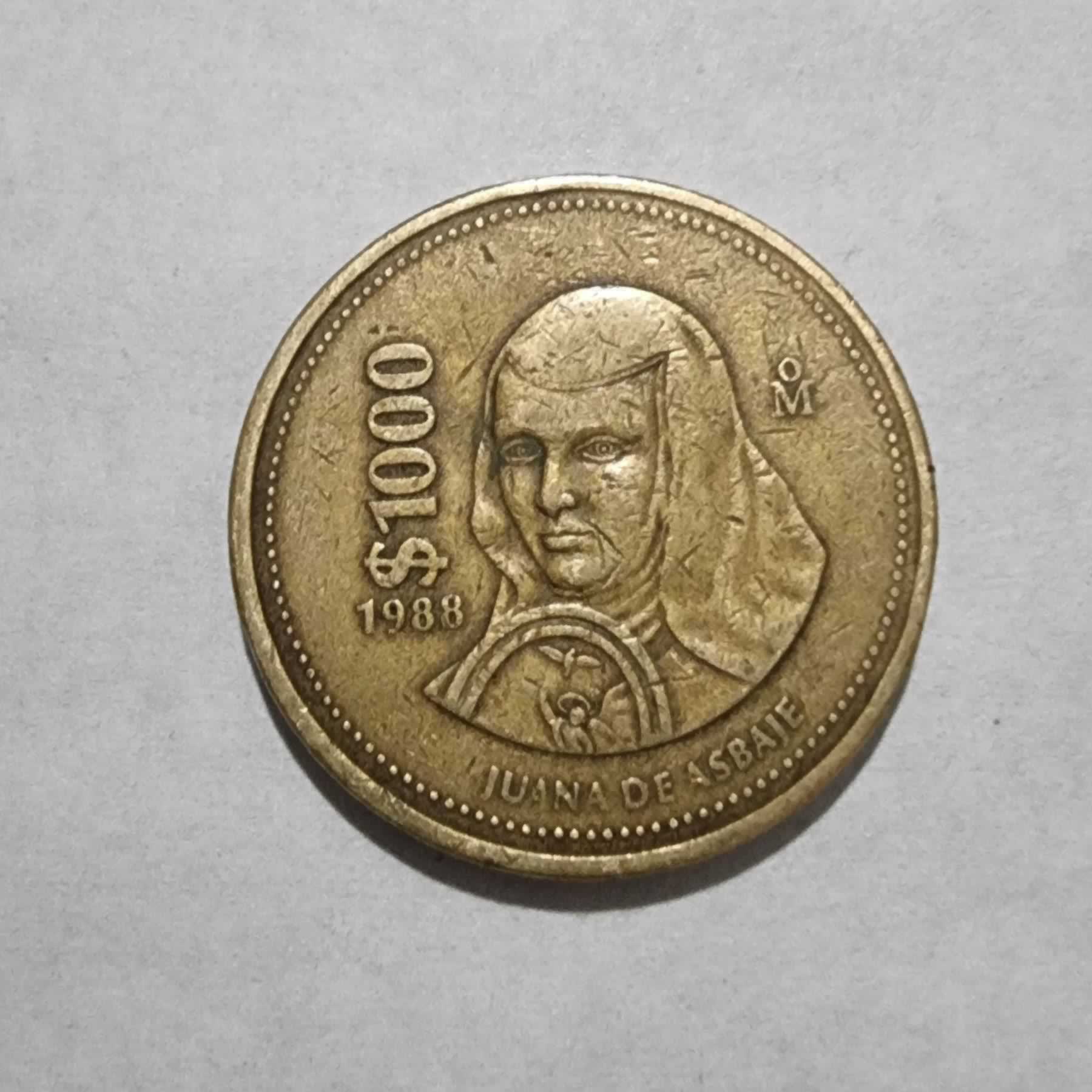 Anverso de 1000 Pesos, 1988